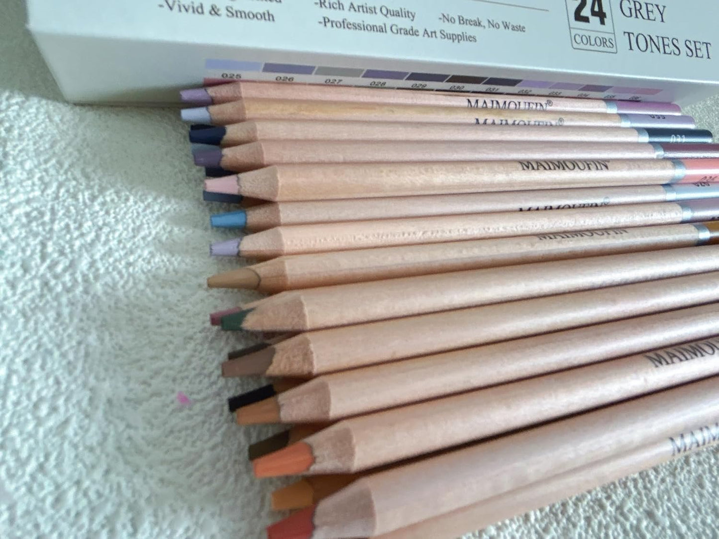 Soft Pastel Pencils 24 Colors Grey Tone Drawing Pencil Set Professional Grade Pastels Art Supplies for Drawing Sketching Coloring(Not Oil-Based) (Grey)