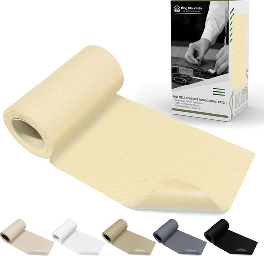 KING MOUNTAIN Canvas Iron on Patch,3"×60",Waterproof 100% Cotton Fabric Repair Patch,Used for Various Sofa,Tent,Clothes,Seats,Suitcases ( Beige 3.0)