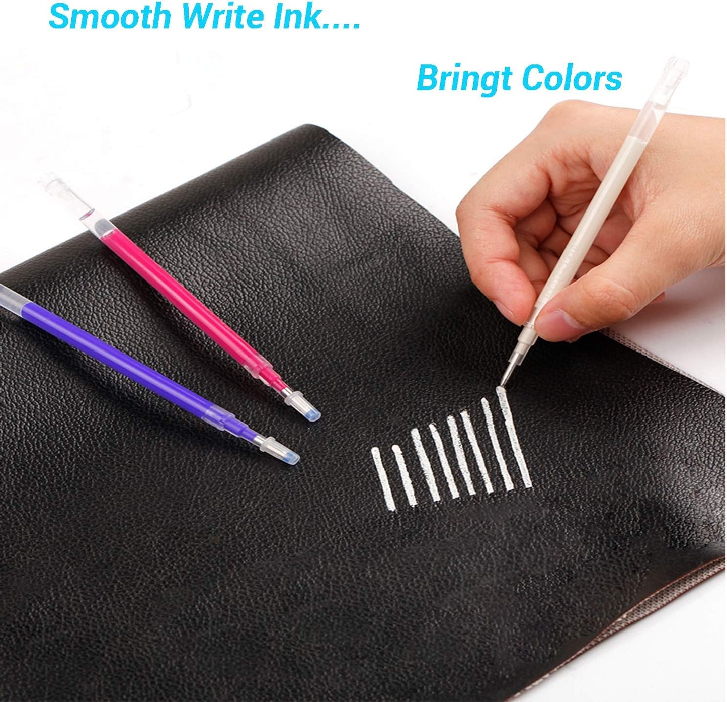 Heat Erasable Fabric Marking Pens with 28 Refills for Tailors Sewing, and Quilting Dressmaking, 4 Colors Heat Erase Pens for Fabrics.