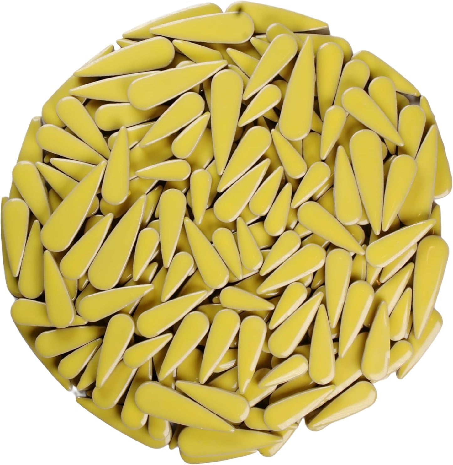 200g Petal Droplet Shaped Ceramic Mosaic Tiles for Crafts, Vibrant Colors, Ceramic Tiles for Mosaic Making Kits, DIY Arts and Crafts (Yellow)