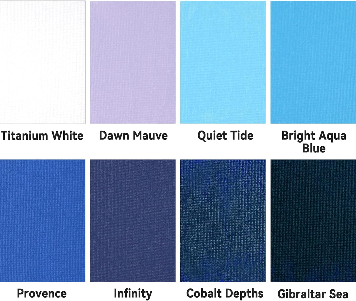 AUREUO Marine Acrylic Paint Set - 8 Ocean Blue Colors 0.71 Fl Oz / 21ml Tubes Aqua Tone Art Paints for Crafts Seascapes, Non-Toxic, Lightfast, High Pigment Artist Paints