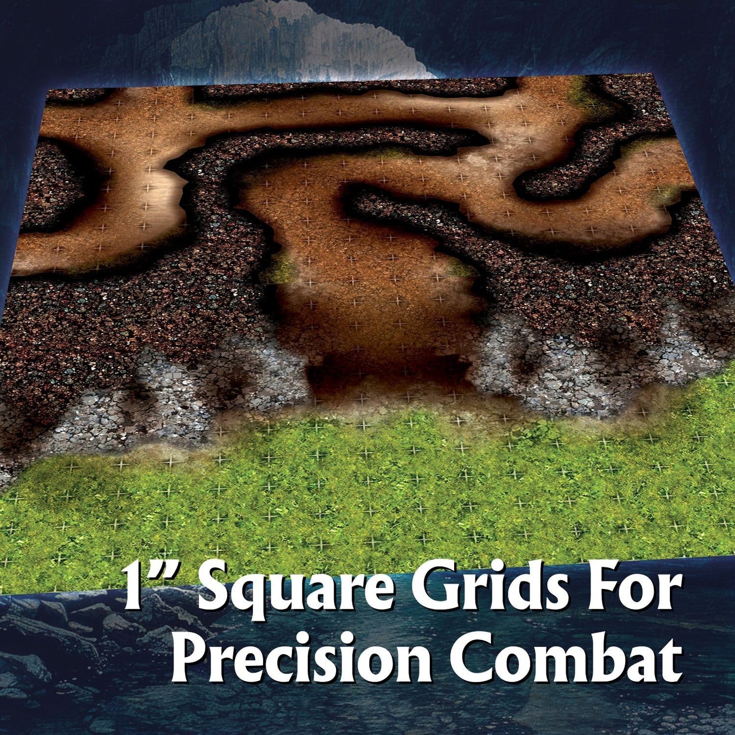 Arcknight The Winding Caverns Roleplaying Battlemaps; 16 Modular RPG Maps in 8 Double-Sided Pages, 1" Square Grid, Modular & Versatile Design for Tabletop Gaming - for Dungeons & Dragons & Pathfinder