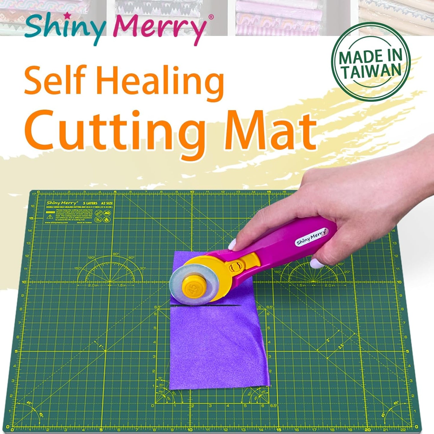 Self Healing Cutting Mat A0 36"x48" – Double Sided 5-Ply Craft Mat for Sewing, Quilting, Fabric, Scrapbooking – Green/Green