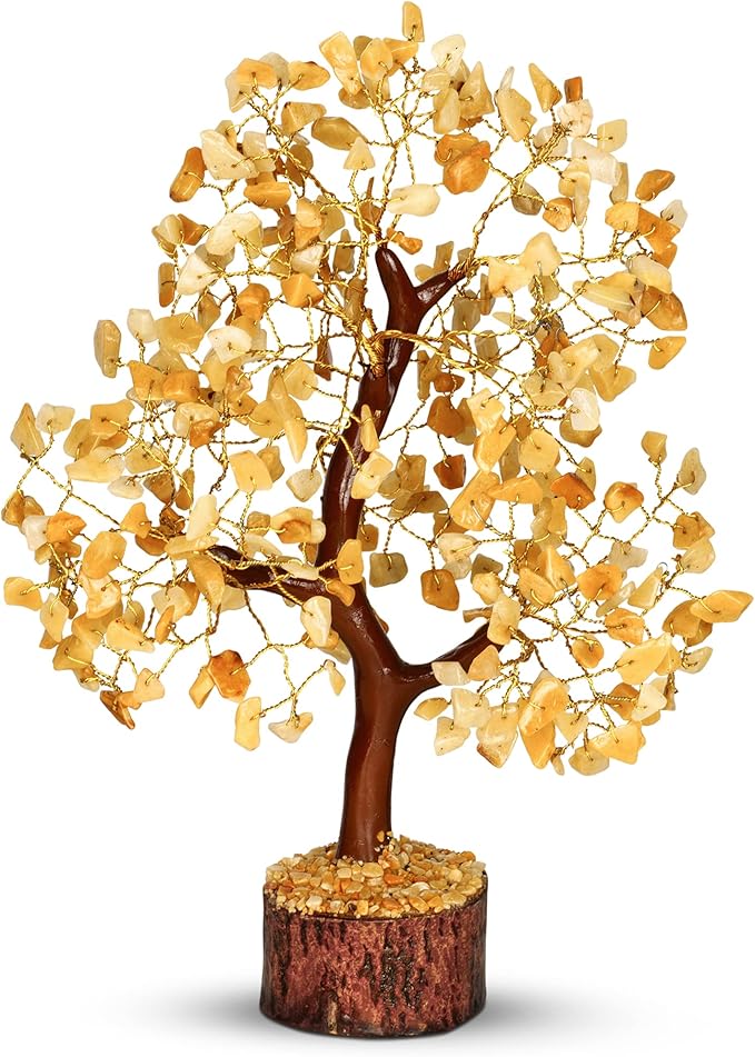PYOR Yellow Aventurine Crystal Tree, Money Tree, Crystals and Healing Stones, Yellow Room Decor, Spiritual Decor, Feng Shui, House Warming Gifts New Home