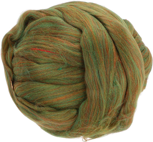 PATIKIL Wool Roving Yarn, 250G/8.8OZ Felting Wool Pure Roving Yarn, Grass Green
