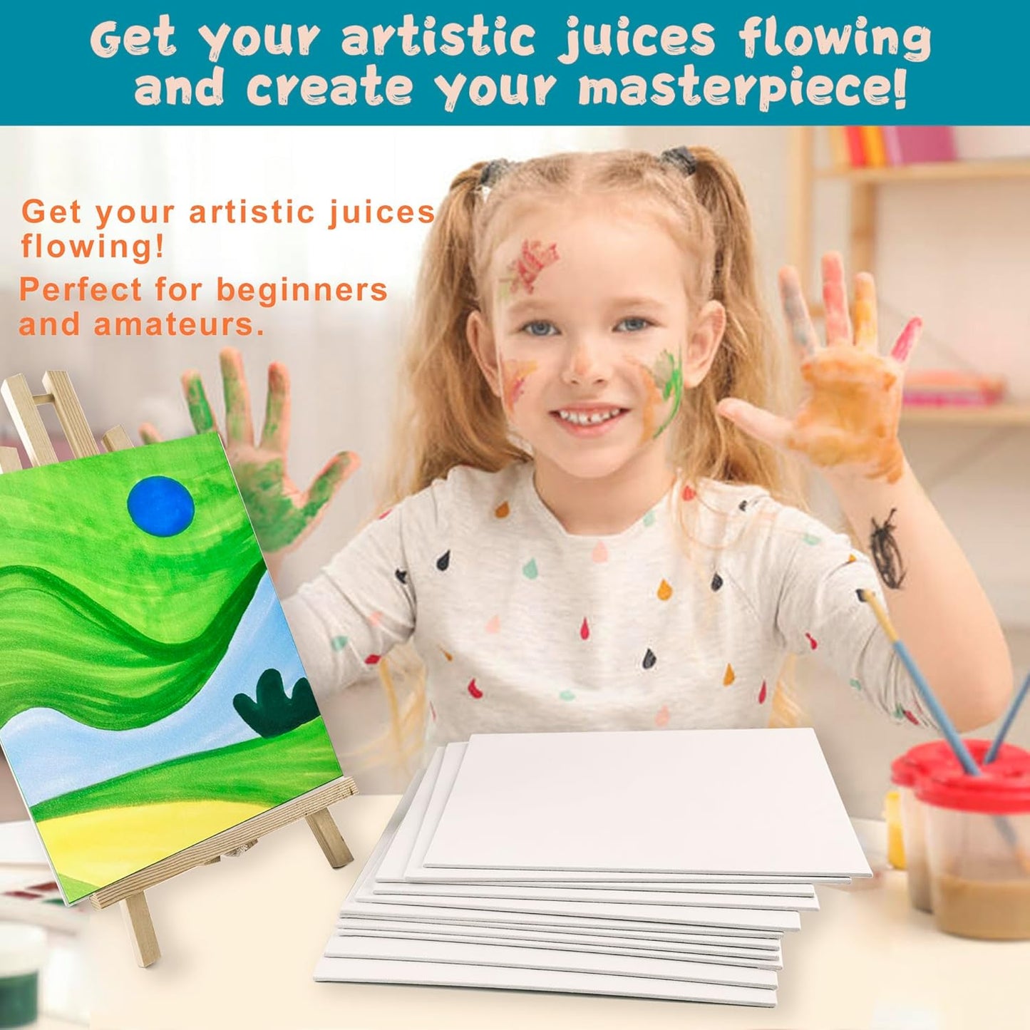 Canvas Boards for Painting 8x10 Inch, 48 Pack Blanck Canvas Panels Art Painting Supplies, 100% Cotton Primed Painting Supplies for Acrylic, Oil, Tempera & Watercolor Paint