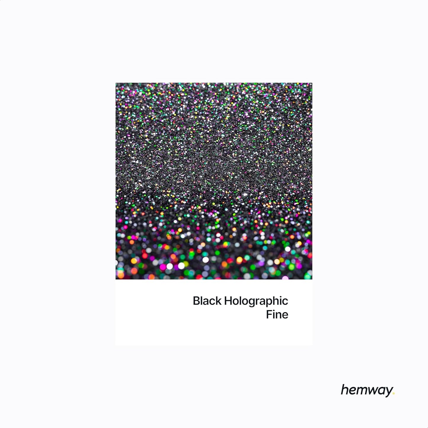 Hemway Polyurethane & Epoxy Resin Glitter 100g / 3.5oz Metallic Crystal Flake Additive for Flooring Jewelry Tumblers Glass Pigment - Fine (1/64" 0.015" 0.4mm) - Black Holographic