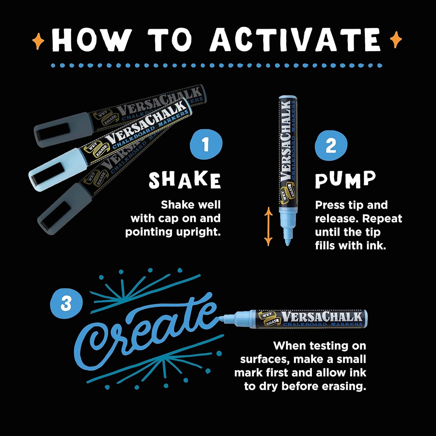 VersaChalk Pastel Liquid Chalk Markers, Set of 8-5mm Tip