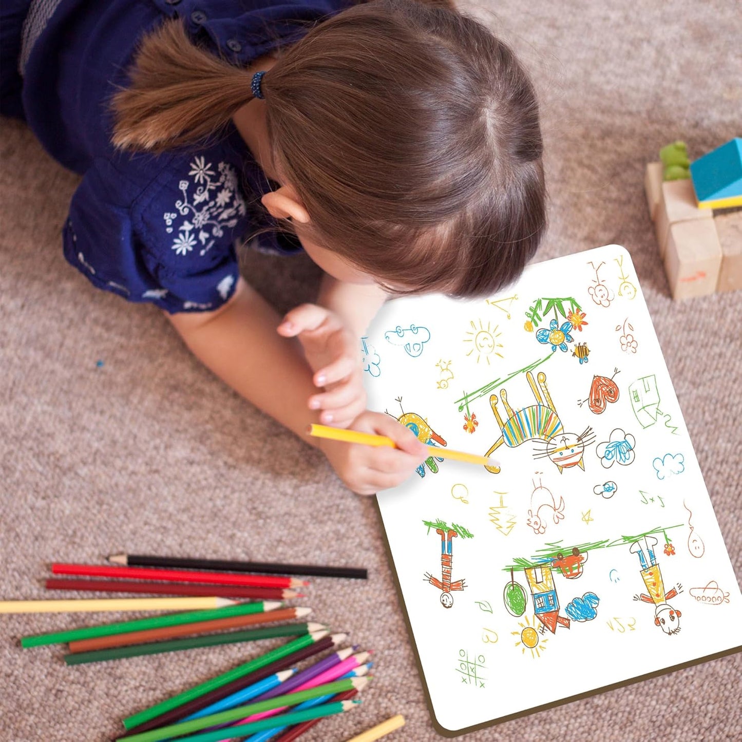 White Board Dry Erase Boards Classroom Pack Mini White Boards 9" x12” Double Sided Personal Whiteboards for Students Teachers School Supplies Lapboards (Set of 6 Boards & Erasers & Pens)