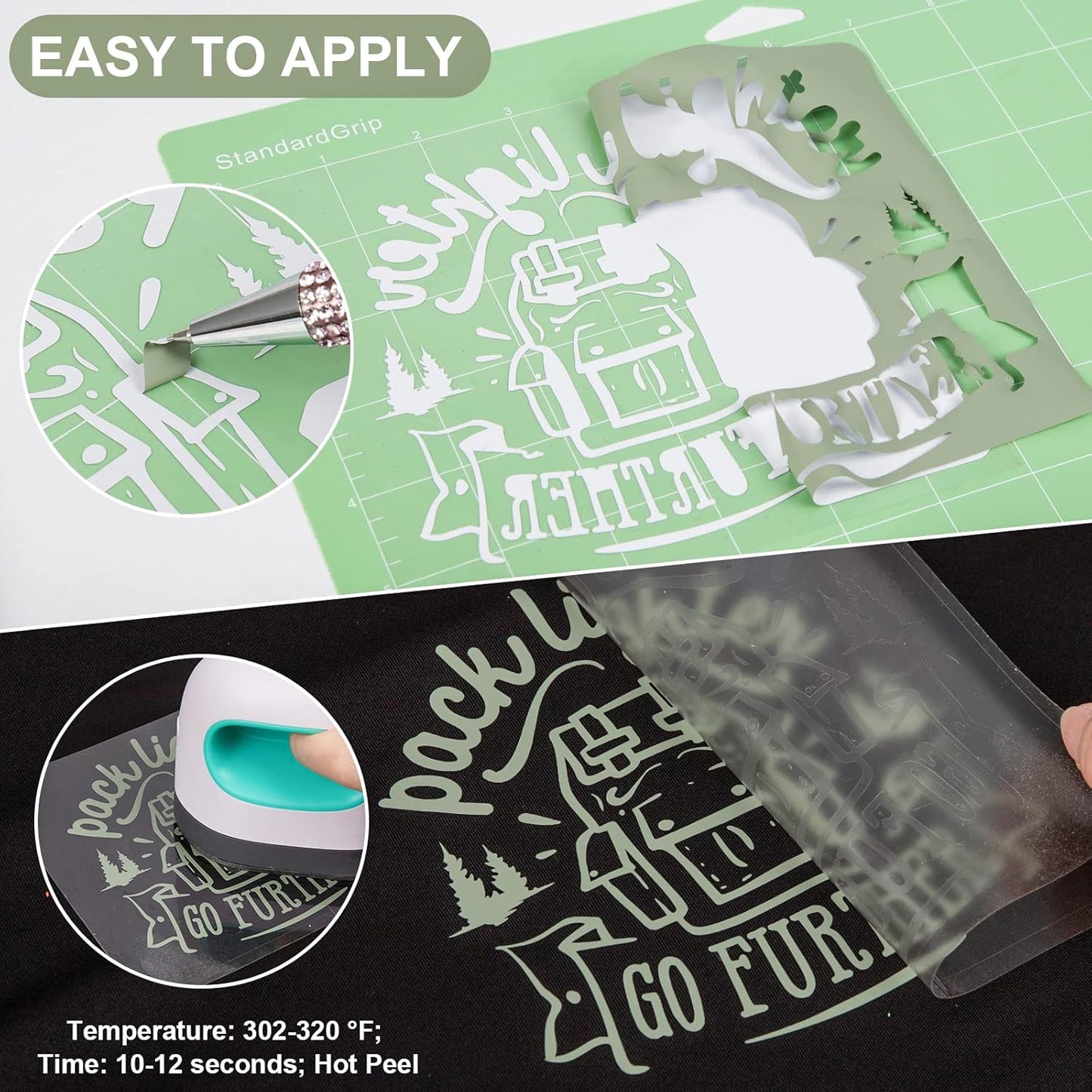 VINYL FROG Heat Transfer Vinyl Roll HTV Vinyl - 12" x12ft Khaki Green Iron on Vinyl for T-Shirts, Heat Press Vinyl for DIY Craft Designs (Khaki Green)