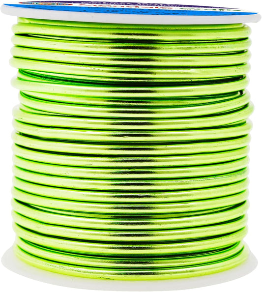 Mandala Crafts 12 Gauge Anodized Aluminum Craft Wire for Jewelry Making - 60 FT Colored Flexible Light Green Wire - Bendable for Bonsai Armature Crafting Sculpting