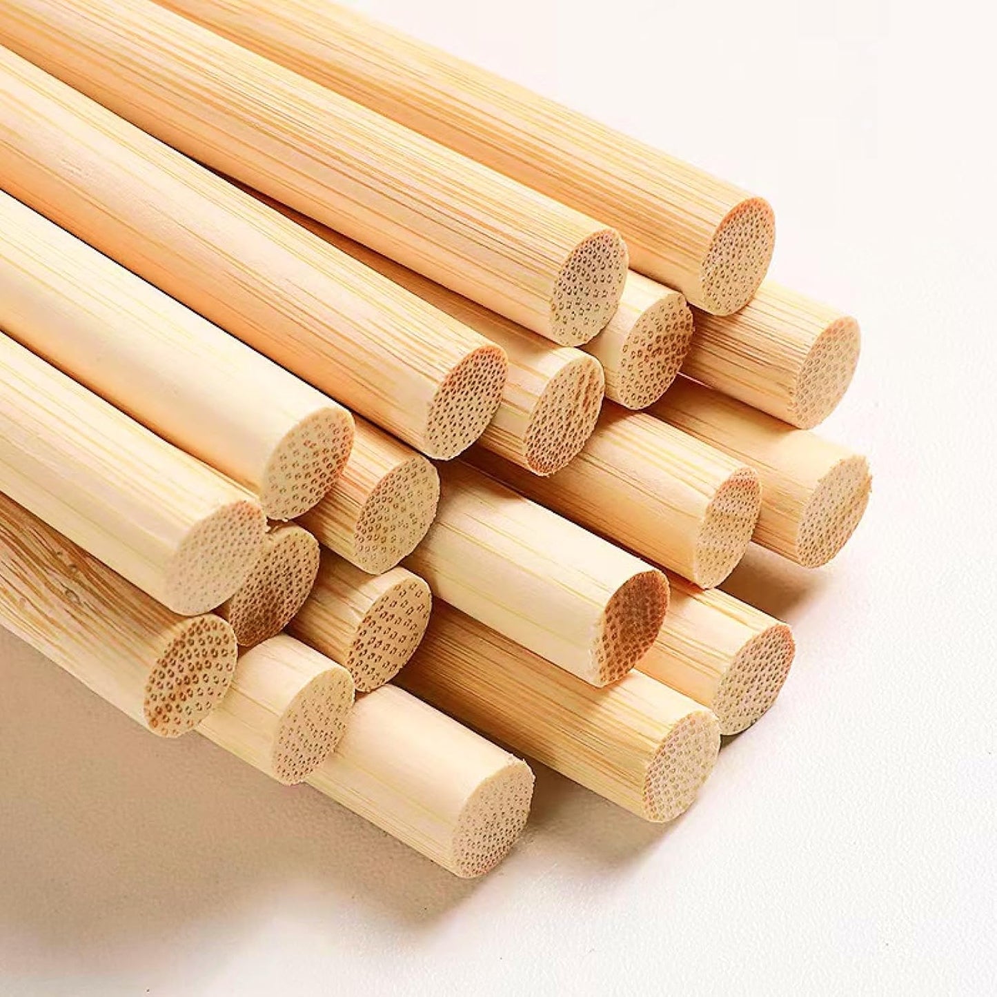 3/8 x 6 Inch 10 PCS Dowel Rods Wood Sticks Wooden Dowel Rods - Unfinished Bamboo Sticks - for Crafts and DIYers