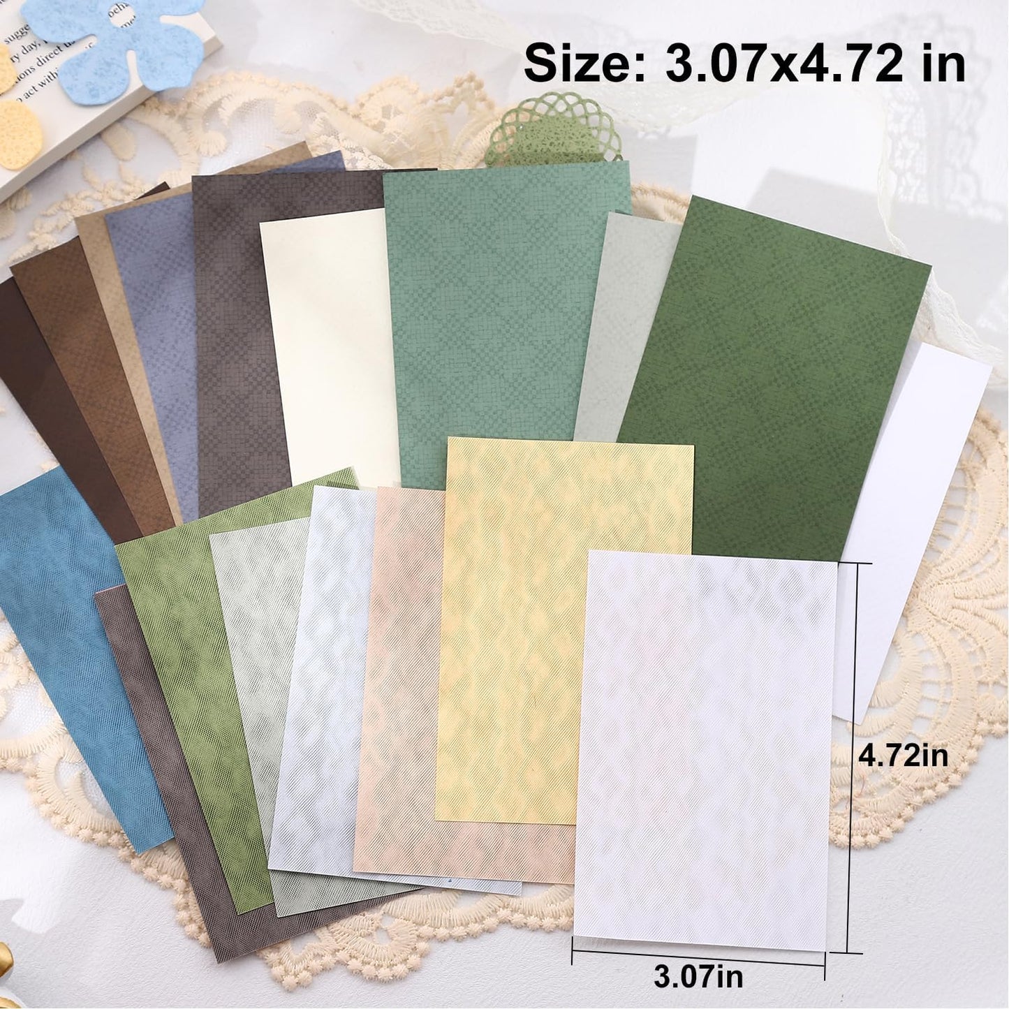 Textured Scrapbook Paper Set, 120 PCS Retro Decorative Craft Paper for Journaling, Scrapbook Supplies, DIY Card Making, Collage, and Planner 3.07 × 4.72 inch