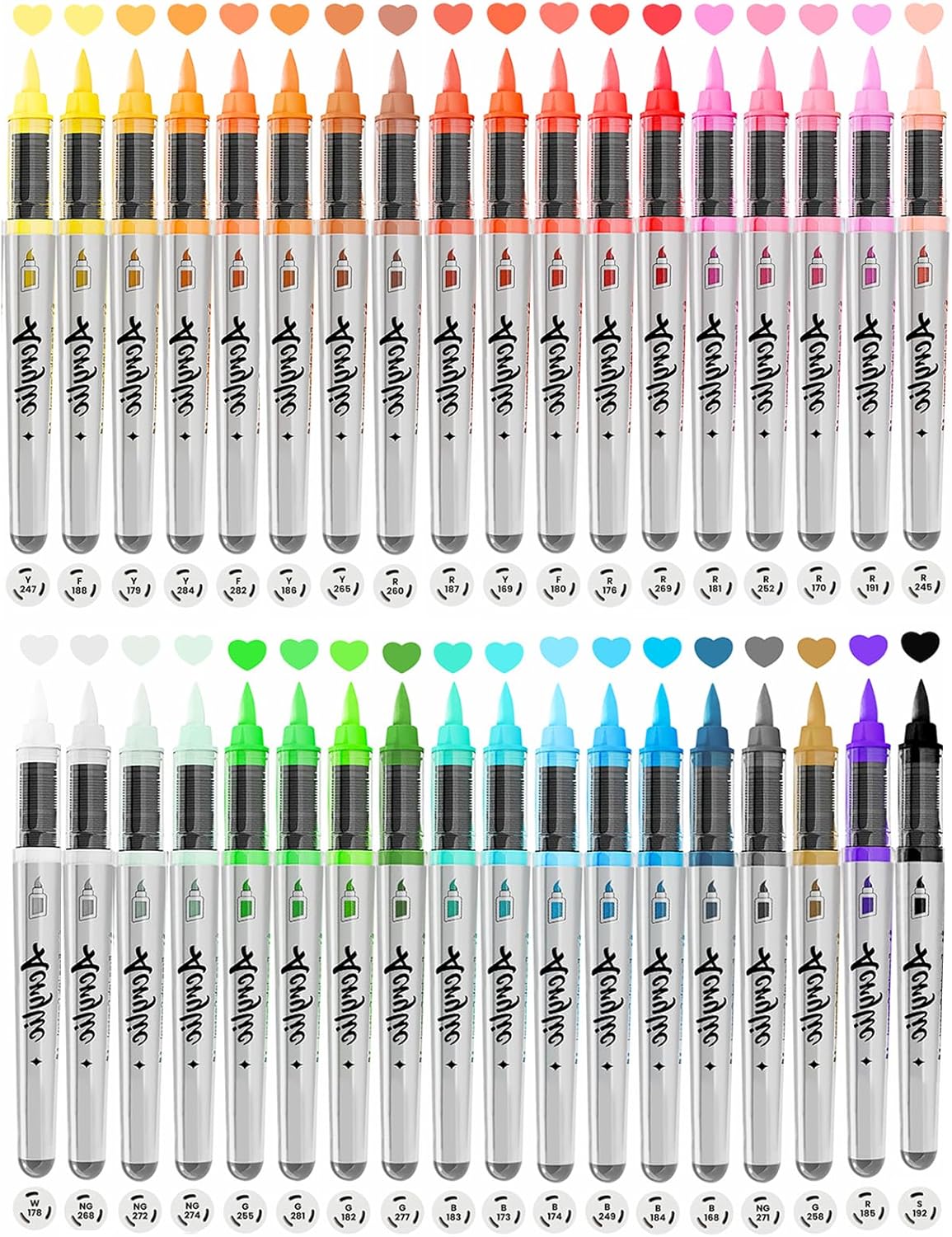 Woomer Premium Acrylic Paint Markers, Auto Liquid Ink, Non-Toxic 36 Colors Acrylic Pens with Soft Brush Tip, Wood Fabric Rock Painting Marker with Case for Teen Artist DIY Crafts