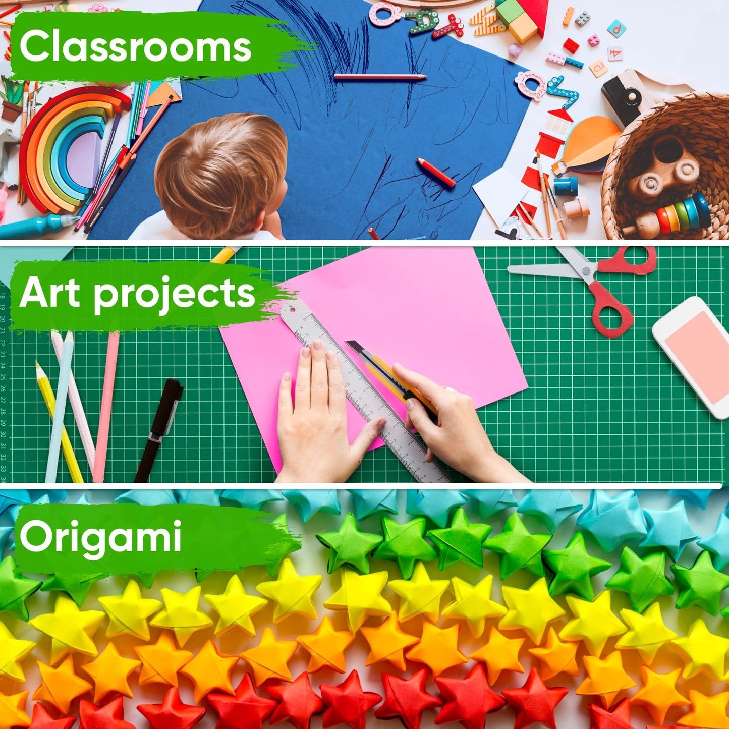 18" x 1200" (100 ft) Pack of 10 Rolls USA-Made Multi-Color Kraft Paper Rolls, 45 lbs/66 GSM – Colored Kraft Paper for Packing, Crafts, DIY Projects, Gift Wrapping – Non-Toxic, Safe for Kids