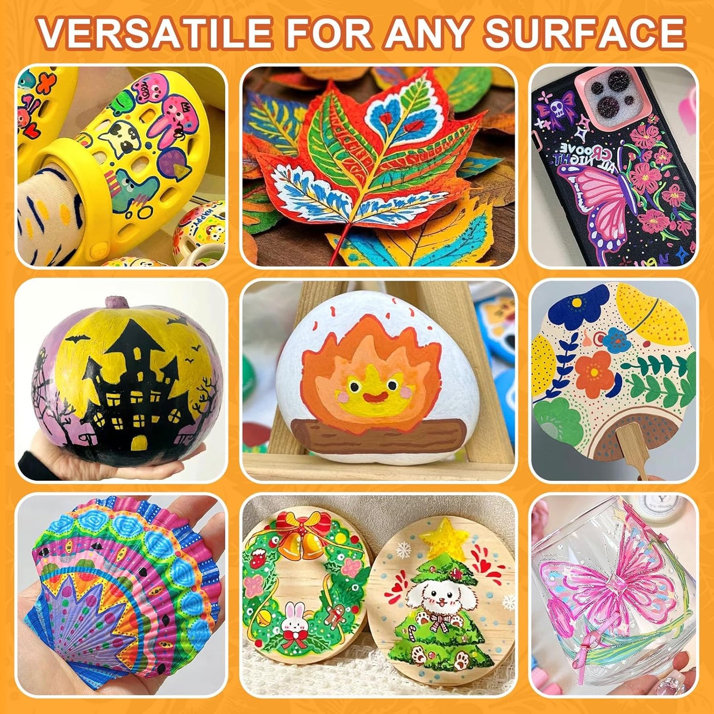 NICETY 180 Acrylic Paint Markers, Acrylic Paint Pens Brush Tip for Rock Painting, Wood, Glass, Stone, Canvas, Ceramic, Fabric - Acrylic Markers DIY Craft & Art Supplies for Adults, Artists