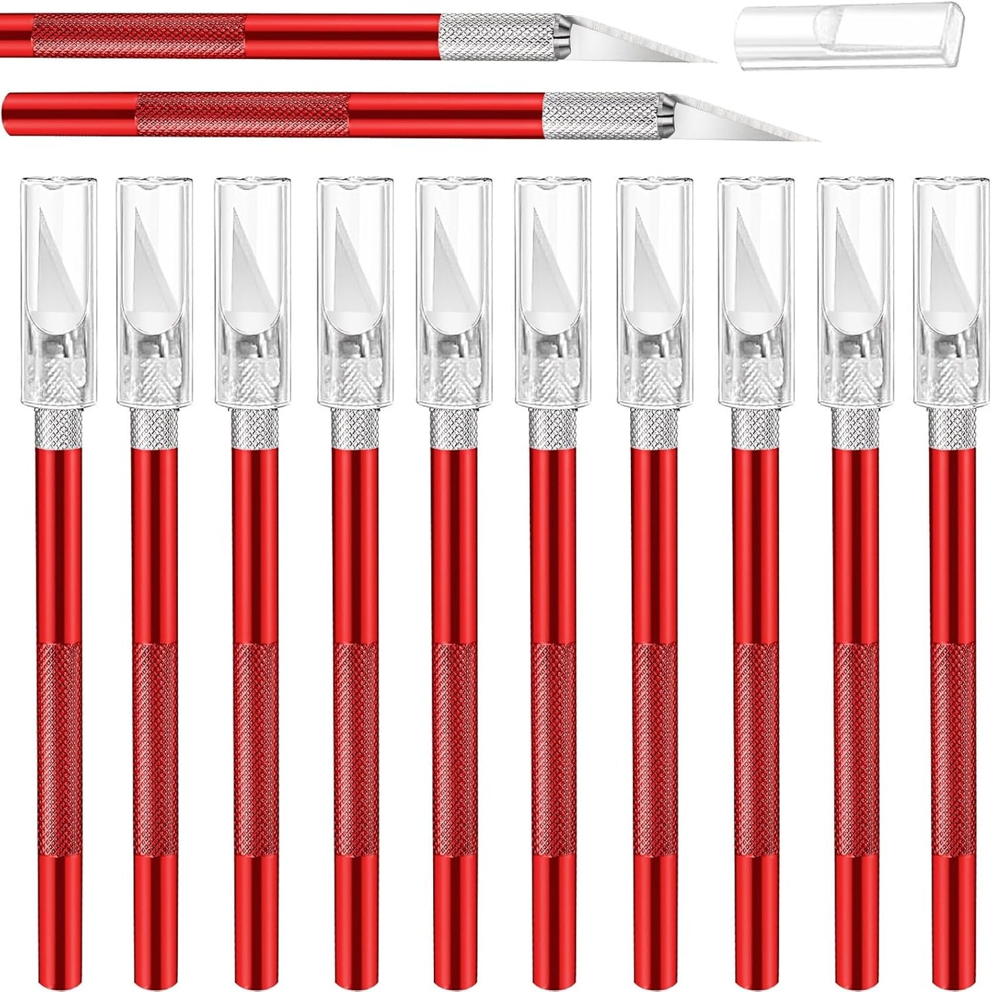 15 Pack Exacto Knife Set, Hobby Knife, Back to School Supplies Craft Knifes Kit for Art, Carving, DIY, Scrapbooking, Art, Cutting, Stencil(Red)