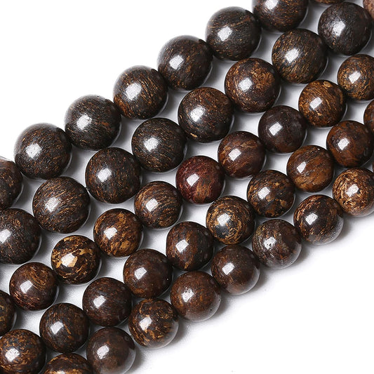 45pcs 8mm Natural Stone Beads Brown Bronzite Gemstone Round Loose Beads for Jewelry Making DIY Bracelet Necklace