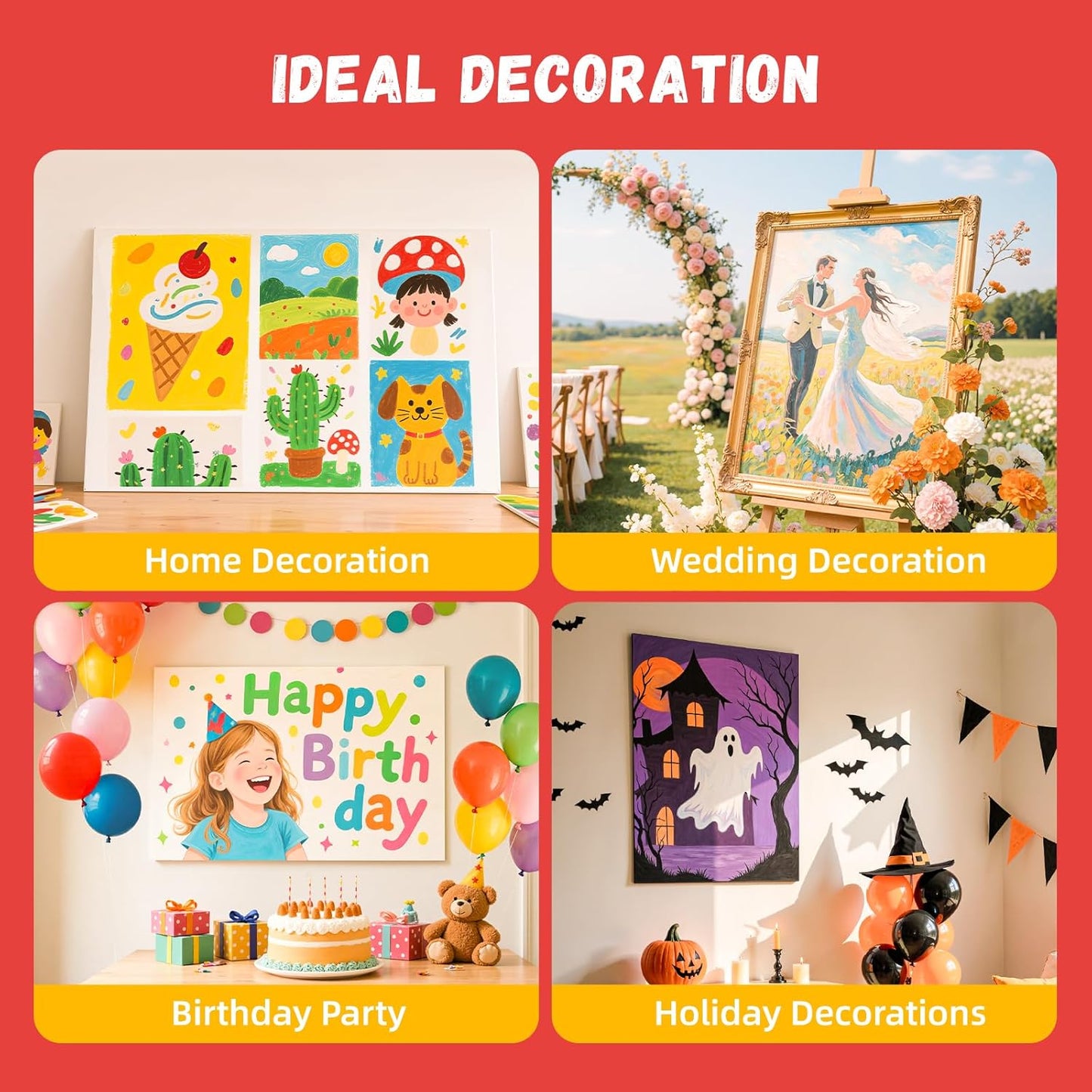 Simetufy 18 x 24 inch 5 Pack Canvas Panels Large Flat Canvas Boards for Painting - Gesso Primed Acid-Free 100% Cotton for Acrylics Oil Watercolor Tempera Paints