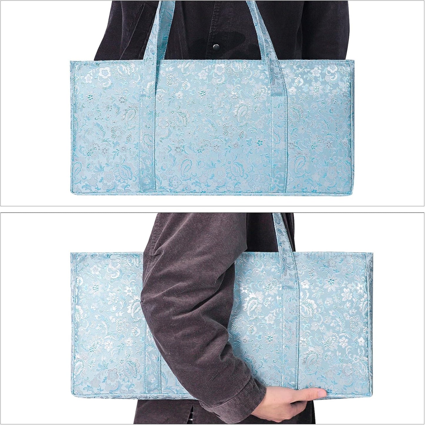 American Mahjong Game Set, 166 Light Green Tiles, Blue Bag with Entire Accessories, 4 All-in-One Rack/Pushers, Mahjong Tiles Set