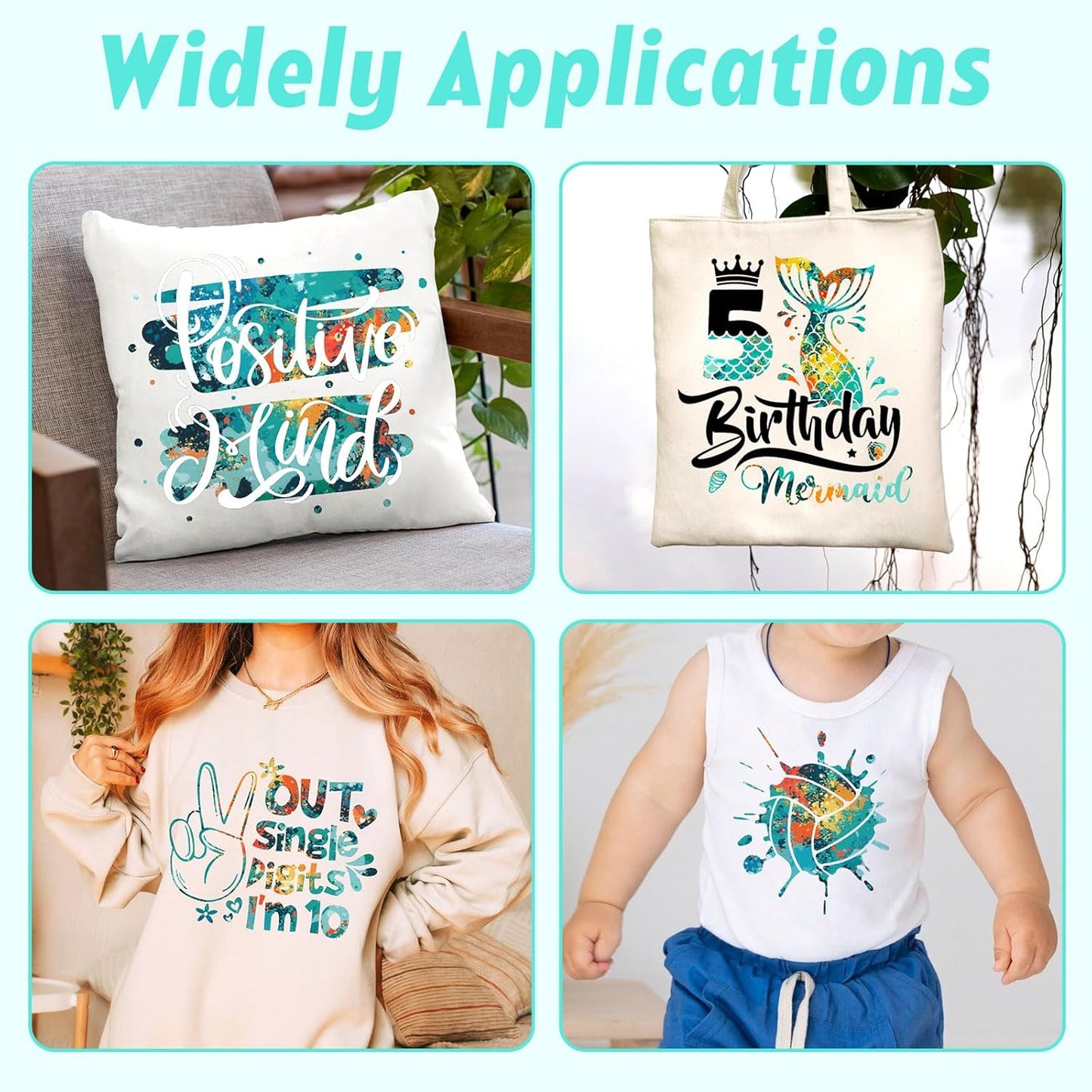 Tintnut Blue Splatter Heat Transfer Vinyl - 6 Sheets 10"x12" Watercolor HTV Patterned HTV Iron On Vinyl for T-Shirts Hats Clothes, Compatible with Cricut & Silhouette Cameo