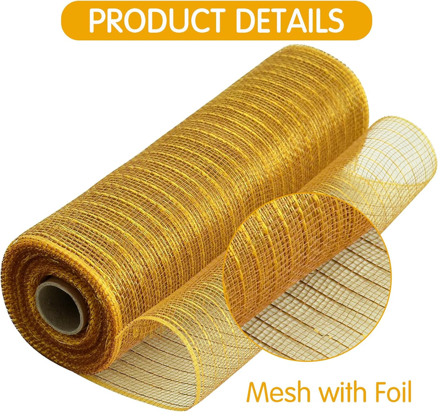 TONIFUL 10 Inch 3 Rolls DeepRed/Brown/Gold Thanksgiving Decorative Mesh Ribbons, Fabric Mesh with Foil for Tree Home Front Door Wreaths Decorations Supplies（3 Colors, 10yards/ roll）