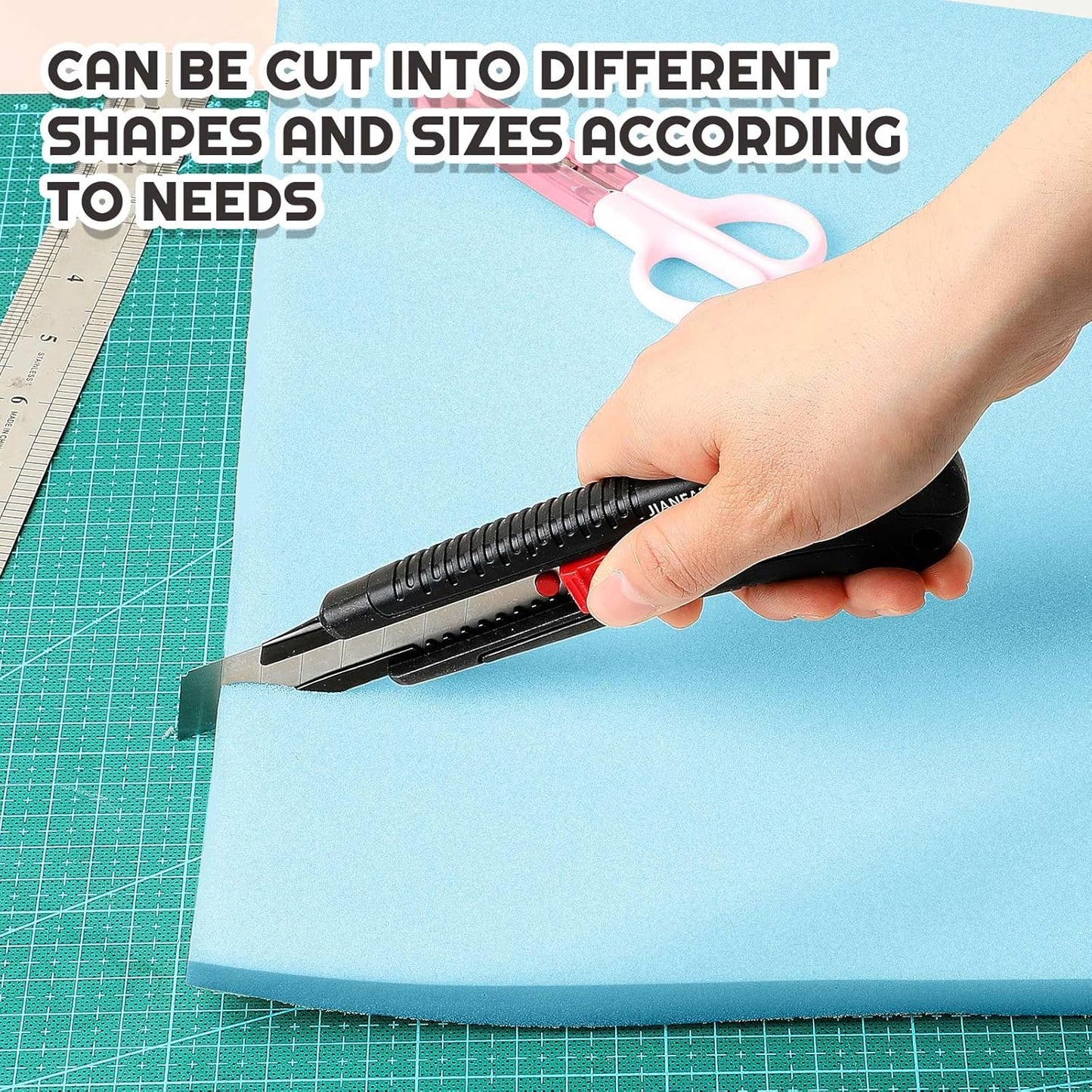 Amylove Polyurethane Foam 24" x 72" High Density Cushion Upholstery Foam Sheet for Seat Replacement DIY Projects Chairs Headboards Sofas Home(1/2" X 24" X 72",Blue)