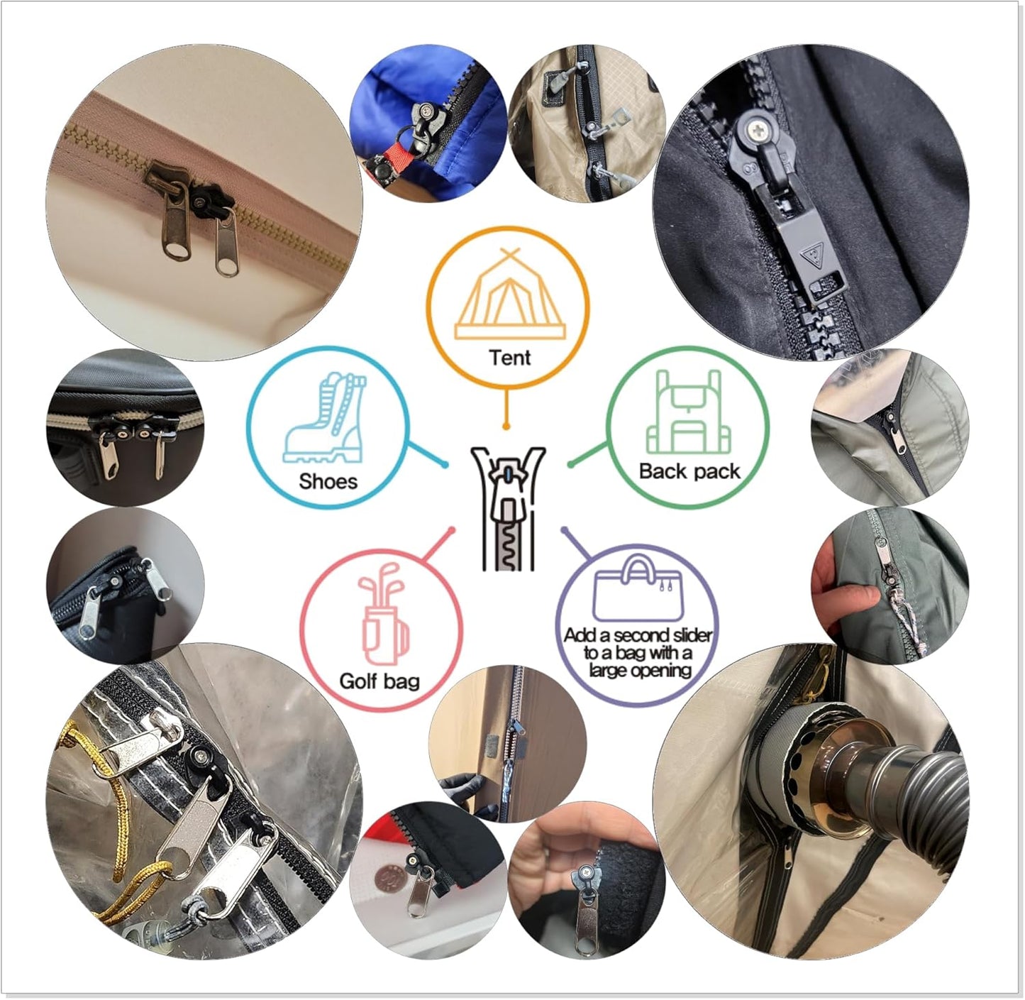 GODO MF5-2EA Metal Zipper Slider Repair Replacement Kits - #5 Single or Double Puller