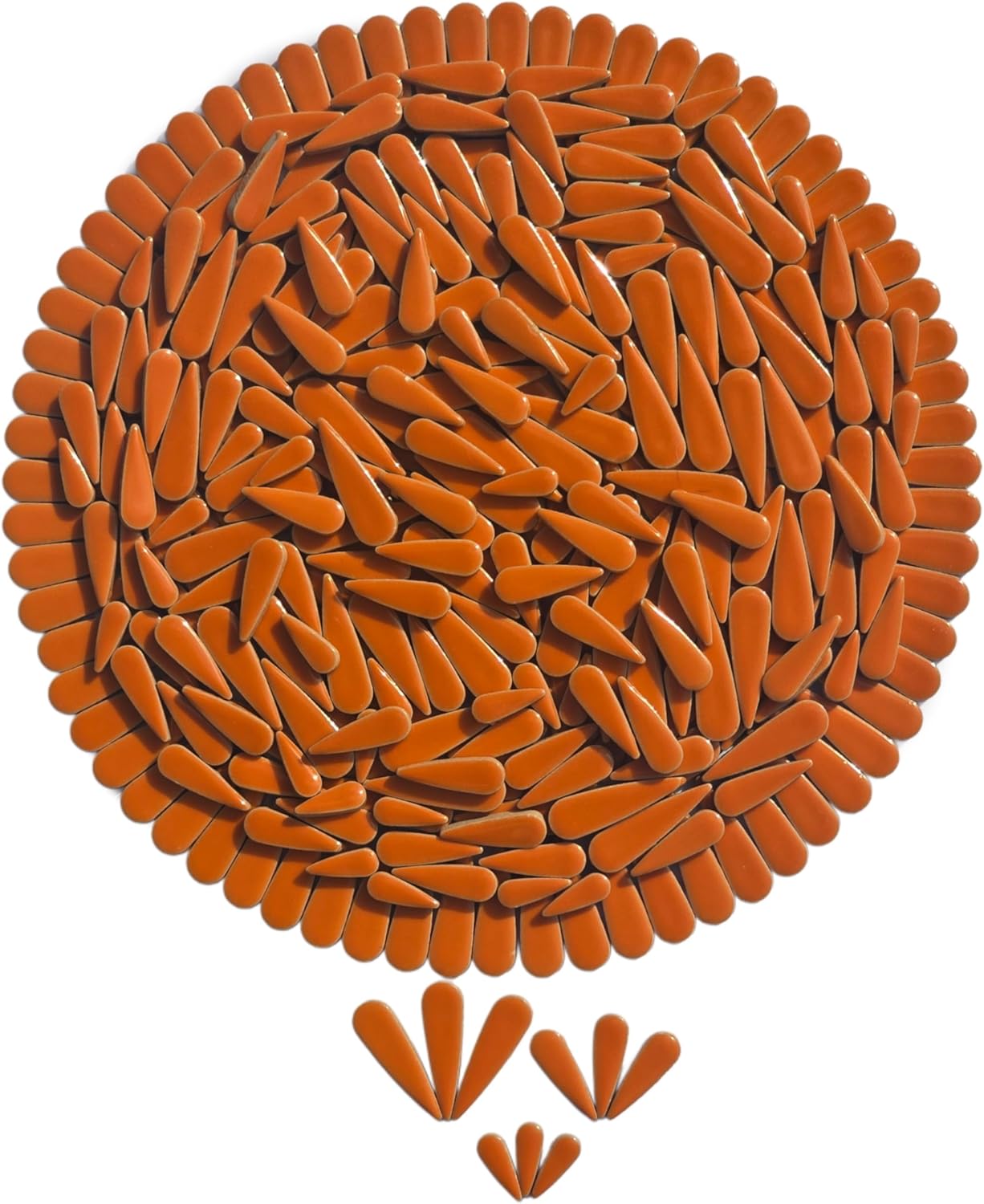 200g Petal Droplet Shaped Ceramic Mosaic Tiles for Crafts, Vibrant Colors, Ceramic Tiles for Mosaic Making Kits, DIY Arts and Crafts (Orange)