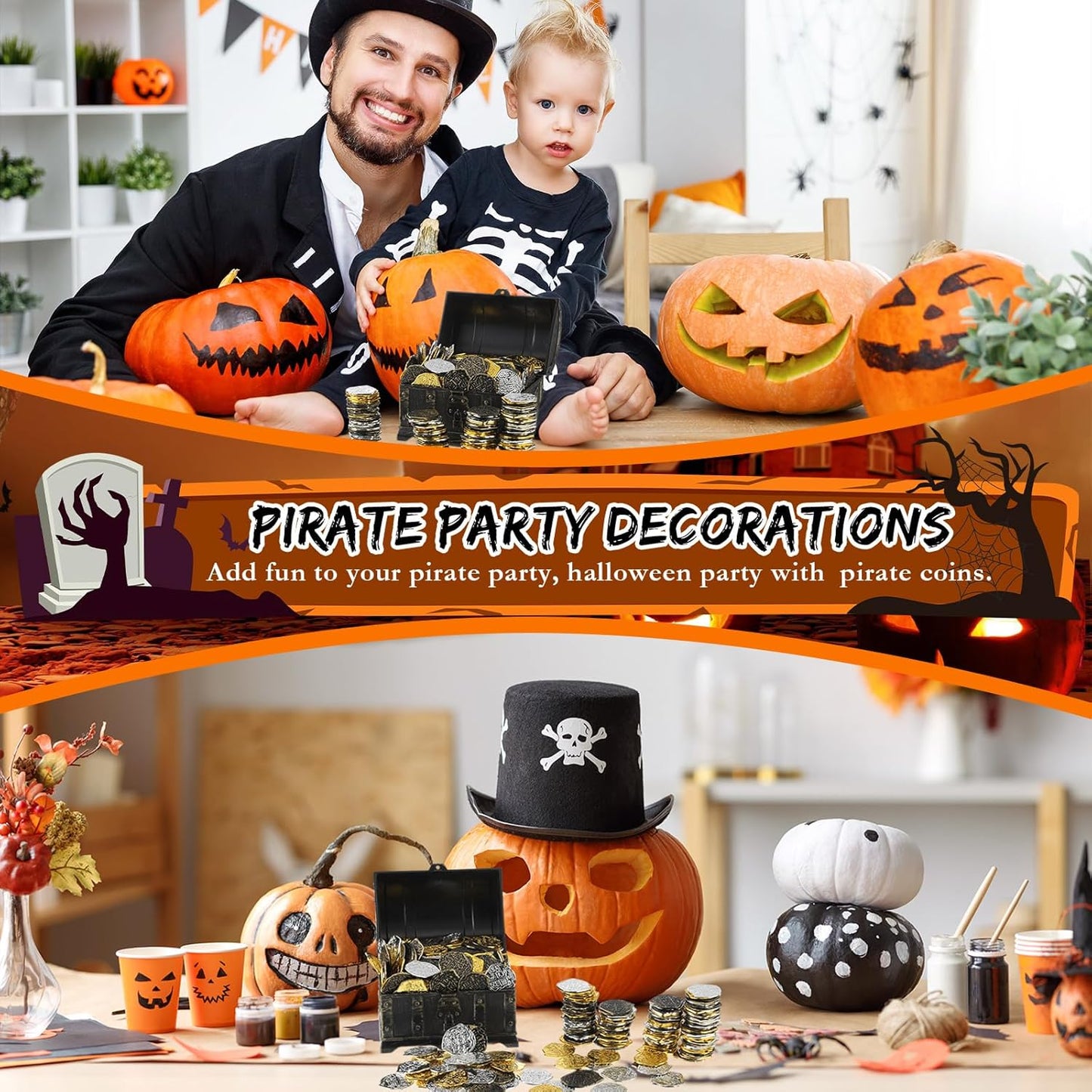 Hanaive 100 Pcs Pirate Coins Plastic Kids Fake Play Coins Replica Spanish Doubloons for Pirate Party Treasure Chest Board Games Tokens Toys Cosplay St. Patrick's(Gold, Silver, Bronze)