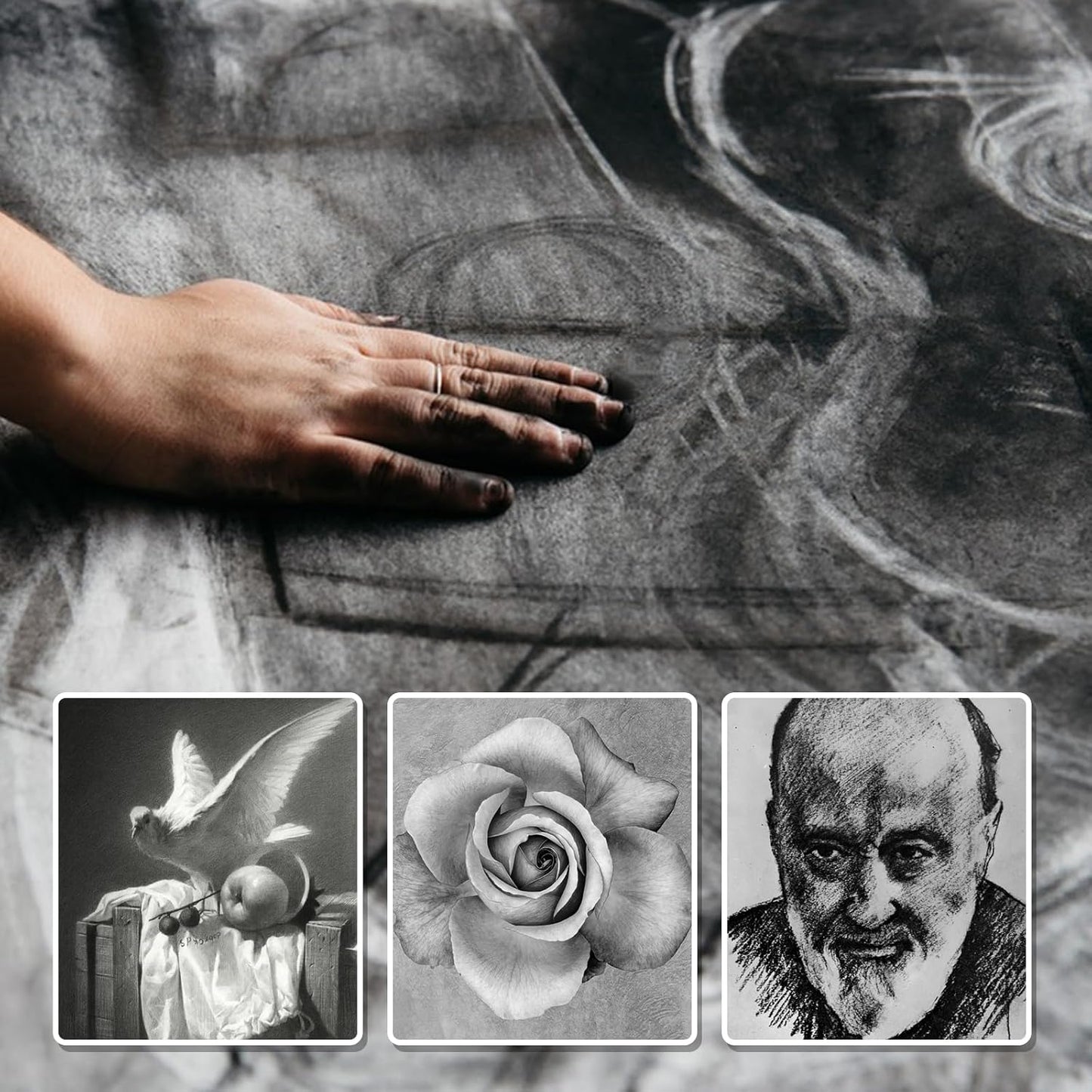 Charcoal Powder for Drawing - Premium Fine Art Charcoal for Sketching, Shading & Blending - Artist Grade for Pencils, Canvas, Paper - Beginners & Professionals (4 Ounces)