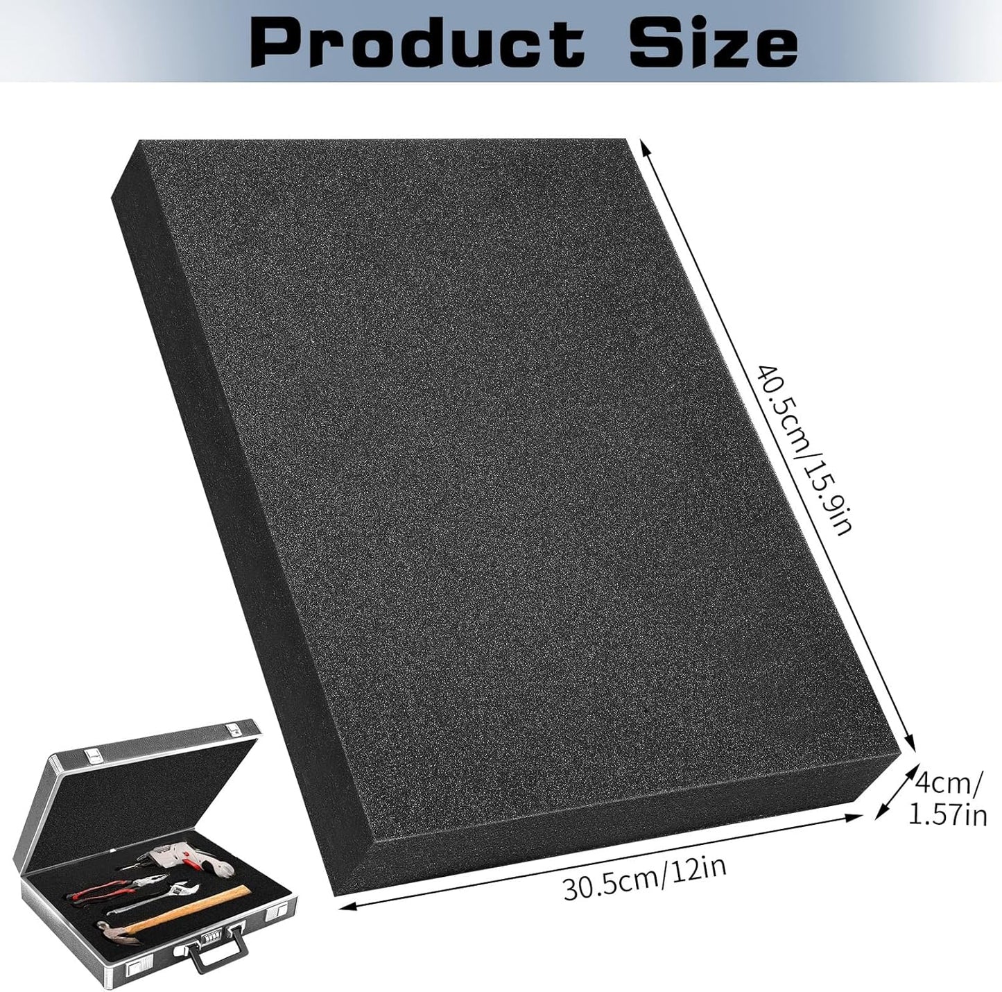 6 Pcs Polyurethane Foam Sheet, 16 x 12 x 1.5 Inch Foam Inserts for Cases Cuttable Polyurethane Foam Pads Tool Box Foam for Cases Camera Toolbox Storage and Crafts