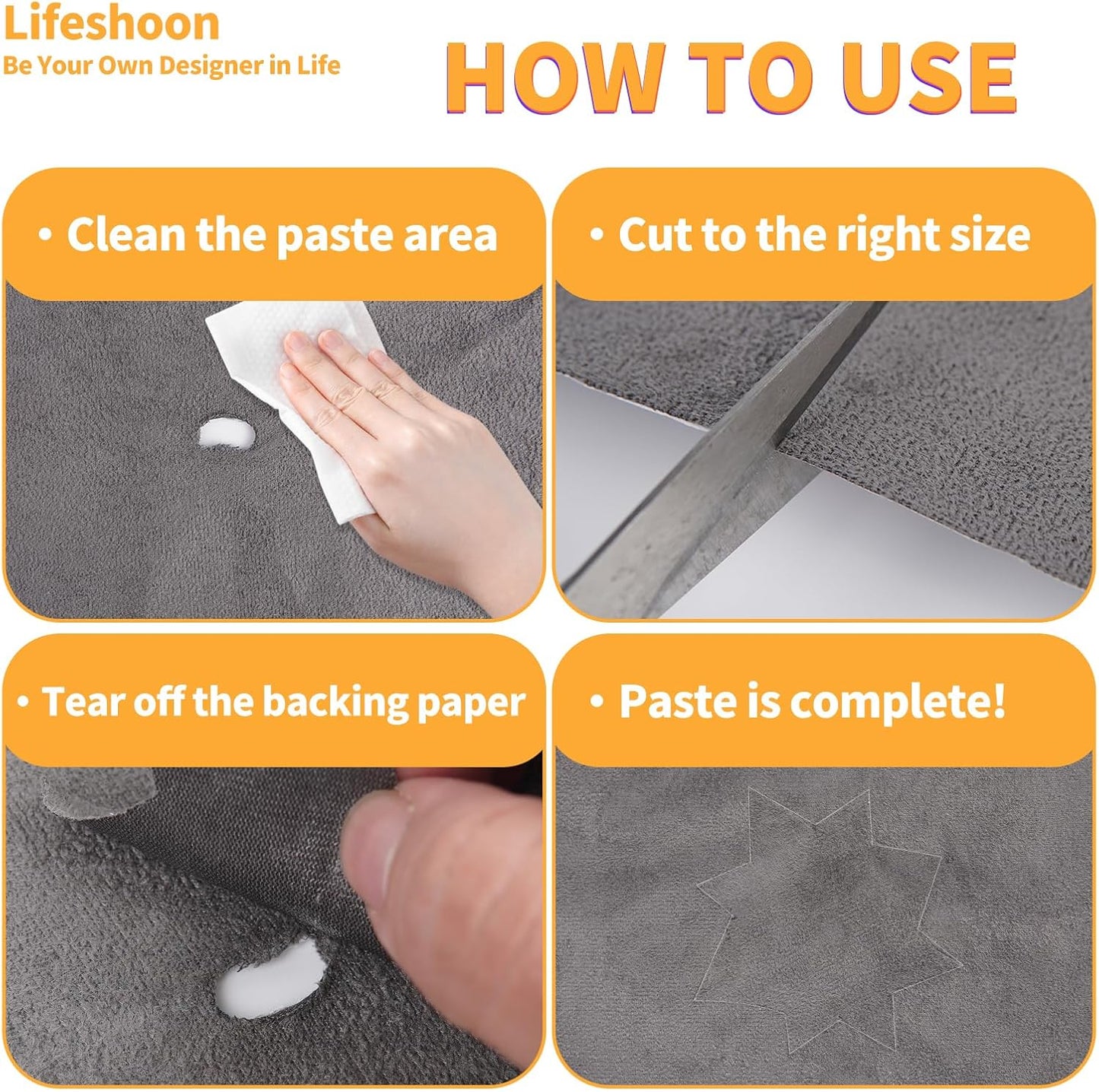 Fabric Repair Patches, 17X79 Inch Self-Adhesive Suede Patches Tape Durable, DIY Large Fabric Repair for Sofa, Couches, Furniture, Chair, Clothing （17X79 Inch, Coffee）