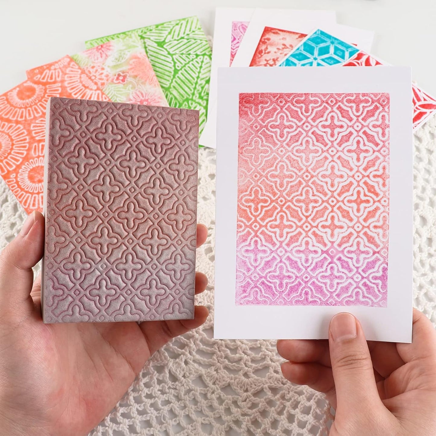 BAOFALI 4 Pcs Large Stamping Foam Grey Moldable Foam Stamps Plastic Dry Foam Stamp Pad Cut and Dry Foam Stamping Foam Block for Sculpture, Modeling, DIY Arts and Handicrafts Projects