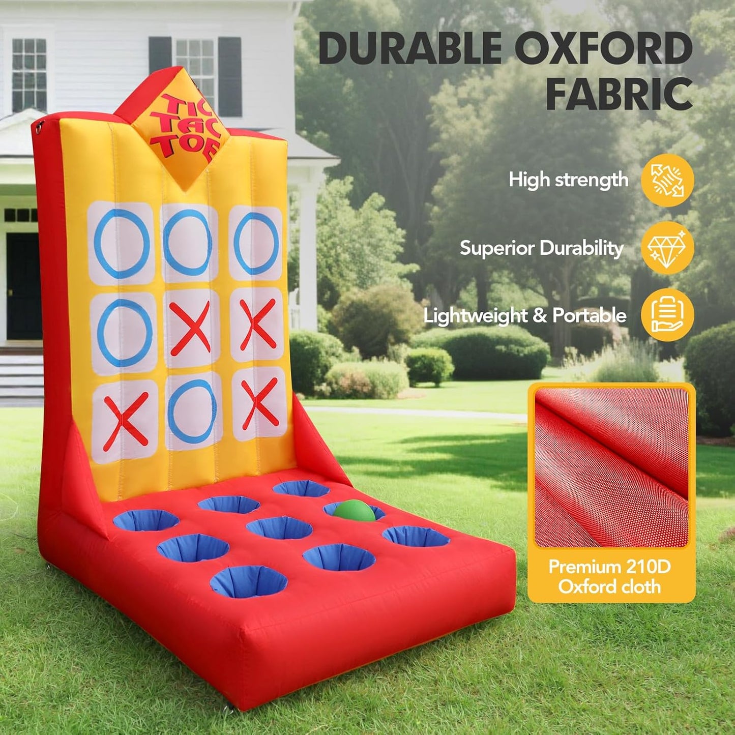 Inflatable Carnival Game with Built-in Blower, Portable Fun Toss Game for Backyard, Outdoor Carnival & Party