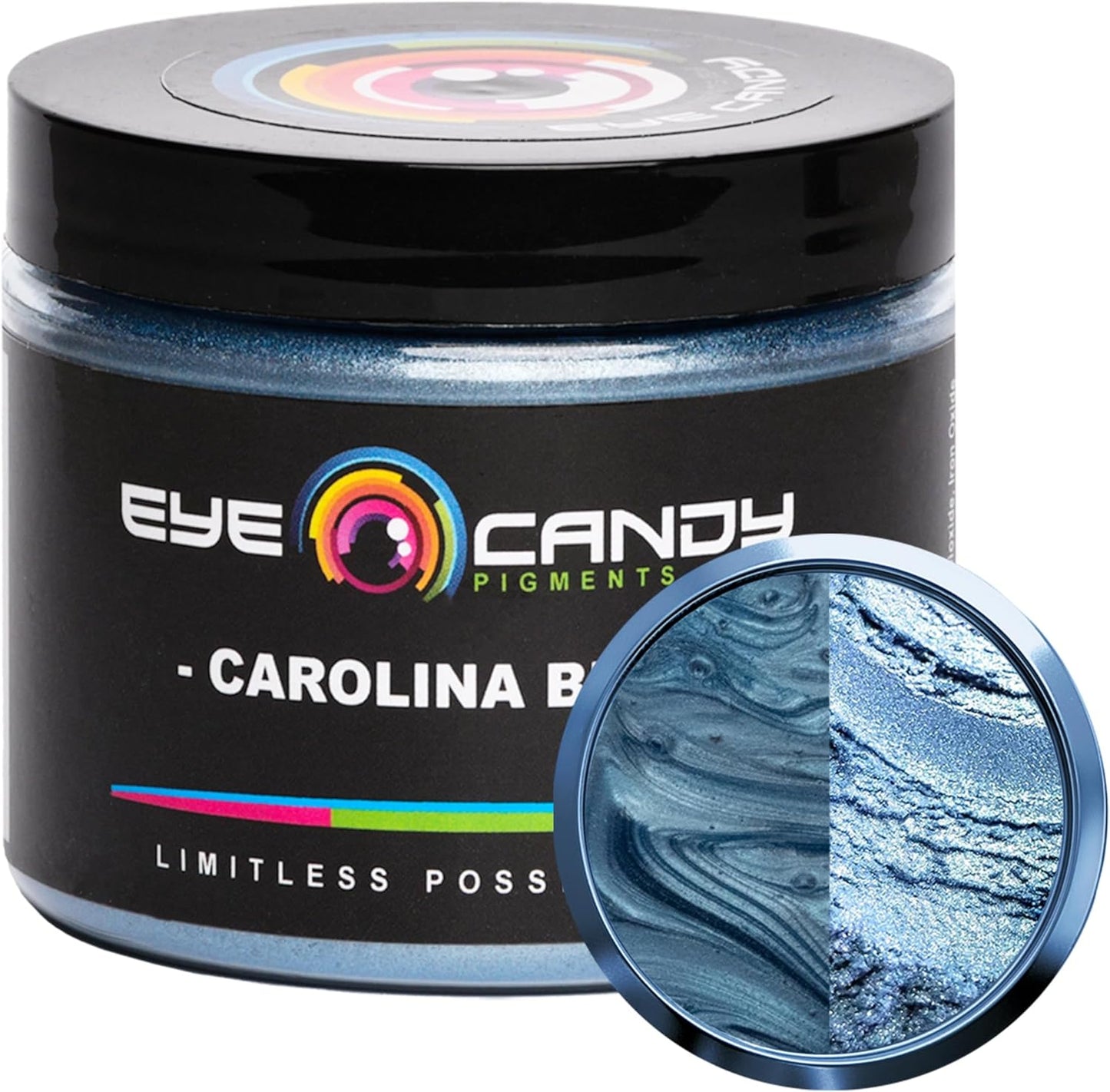 Eye Candy Pigments Premium Blue Mica Powder - Carolina Blue (50gr) - for Epoxy, Resin, Soap, Paint, Woodworking, Acrylic Pouring, Bath Bombs, Fishing Lures - DIY Arts and Crafts Additive