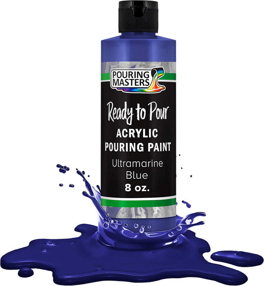 POURING MASTERS Ultramarine Blue Acrylic Ready to Pour Pouring Paint - Premium 8-Ounce Pre-Mixed Water-Based - for Canvas, Wood, Paper, Crafts, Tile, Rocks and More