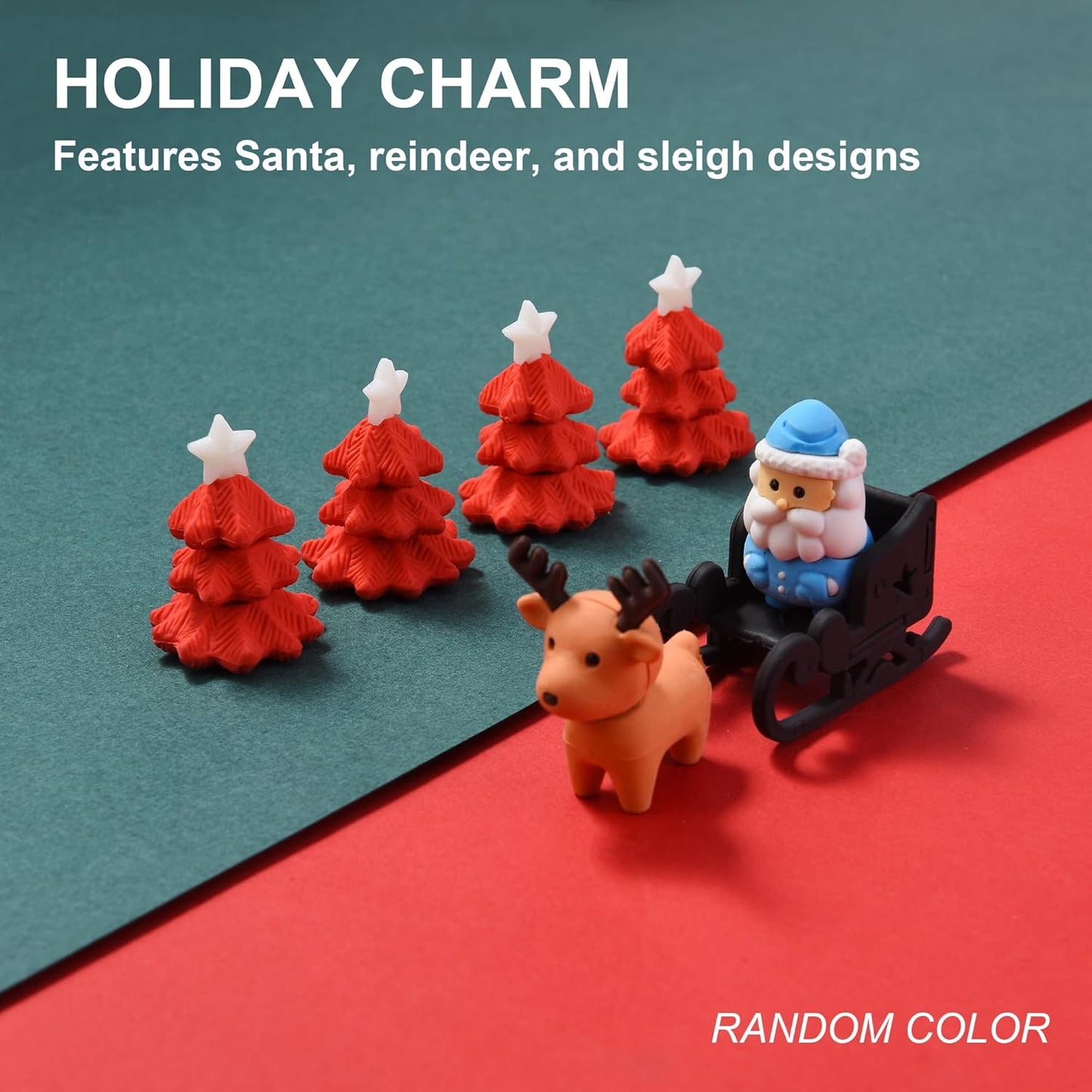 HILAZA 24Pcs Christmas Erasers for Kids Bulk, 3D Cute Santa Elk Erasers for Goodie Bags Stuffers Stocking Stuffers Holiday Gifts Classroom Rewards Party Favors