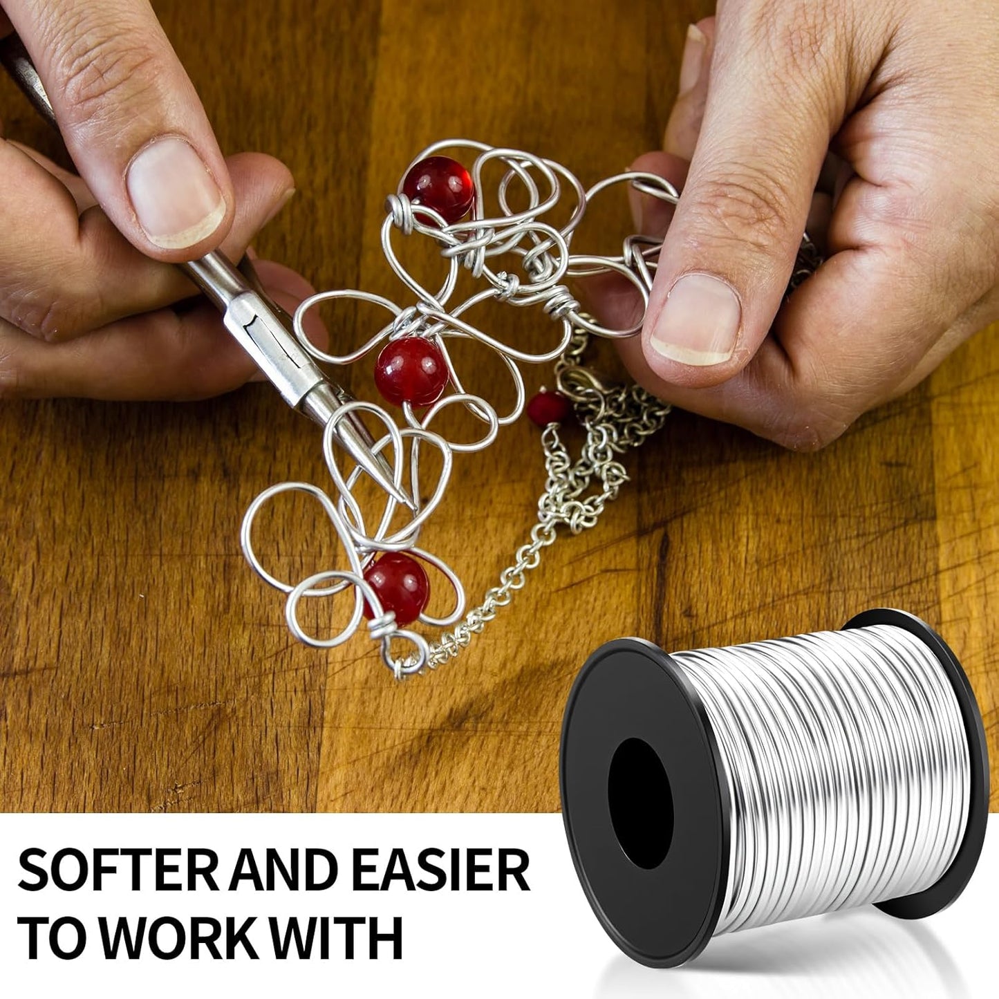 Gisafai 6 Roll 12 Gauge Aluminum Wire for Crafts 100 Feet 2 mm Metal Bendable Aluminum Wire for Jewelry Making, DIY Crafts, Wreath Making, Beading, Floral