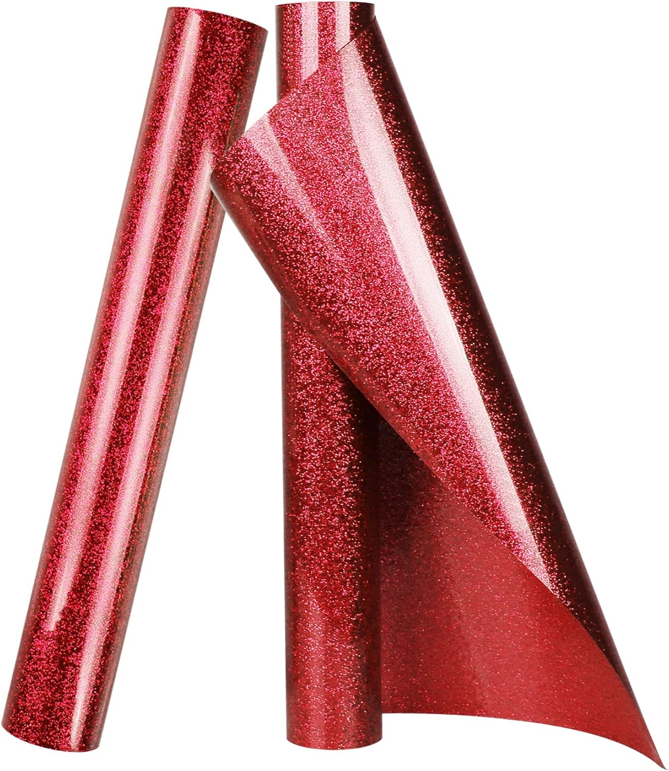 TORC Red Christmas Glitter HTV Heat Transfer Vinyl Roll 12 inch x 10 ft Iron on Vinyl for T Shirts Crafts