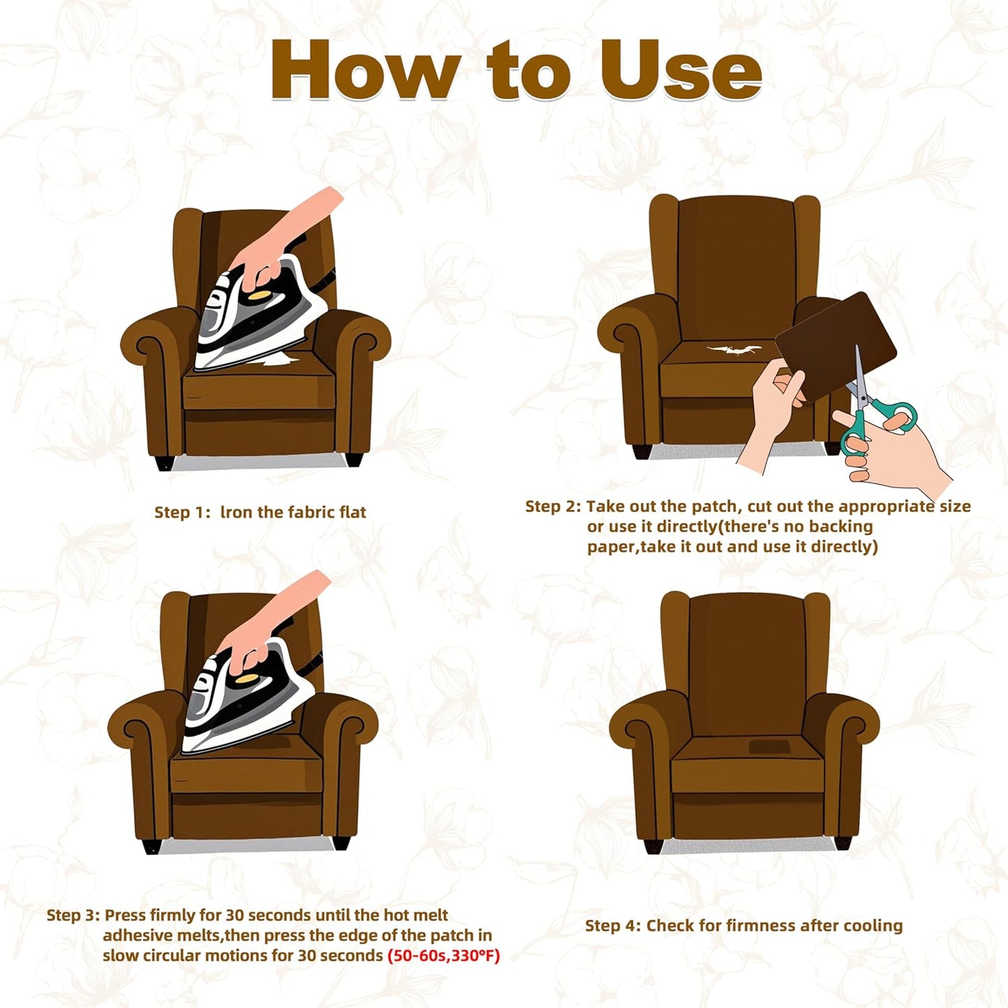 Iron on Patches, 8 Pieces Iron on Canvas Patches, Fabric Patches for Couch, Tent, Clothing, Seat, Canvas Repair Decorating Kit 3.7" by 4.9" (9.5 cm x 12.5 cm, Black)