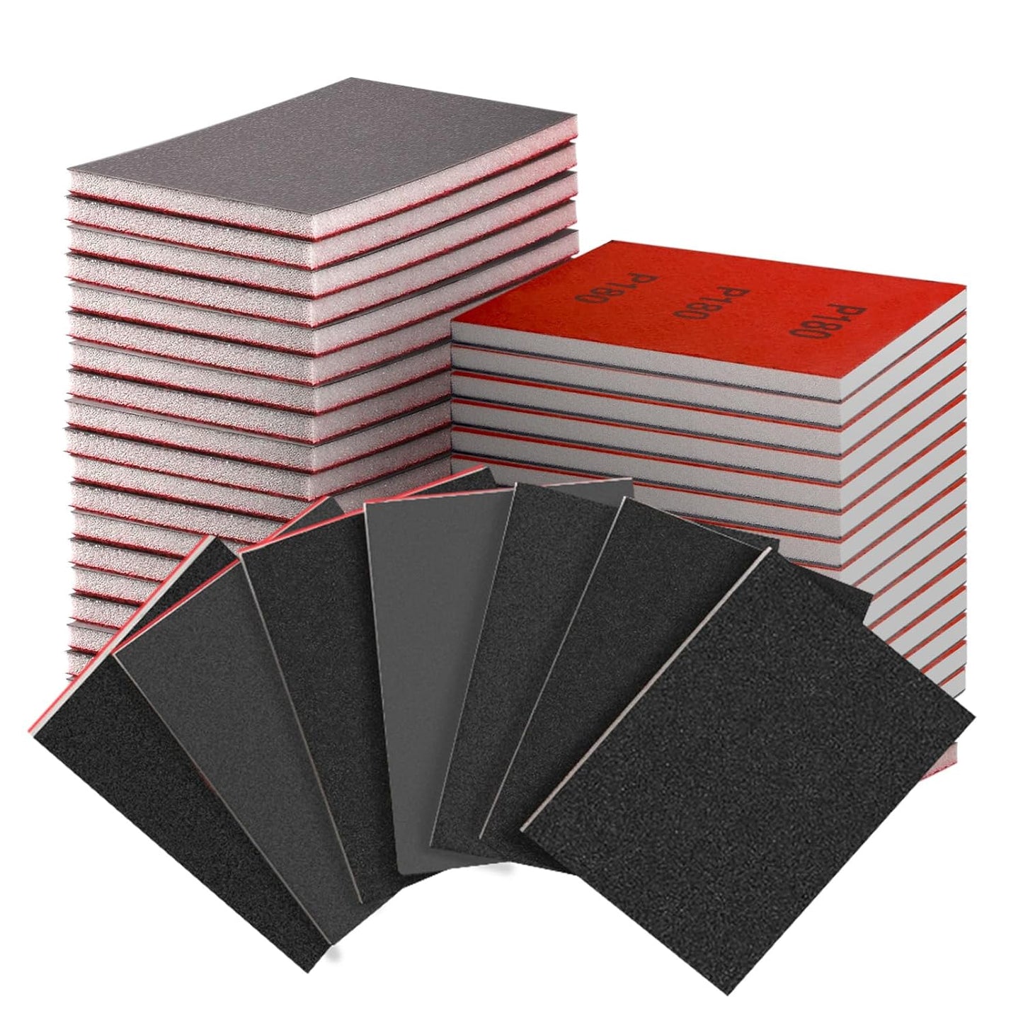 30-Pcs Sanding Sponge, 180-3000 Grit Washable & Reusable Sanding Blocks for Wood, Wet Dry Sandpaper Pads for Wood, Metal, Drywall, and Furniture Polishing, for Smooth Surface Finishing.