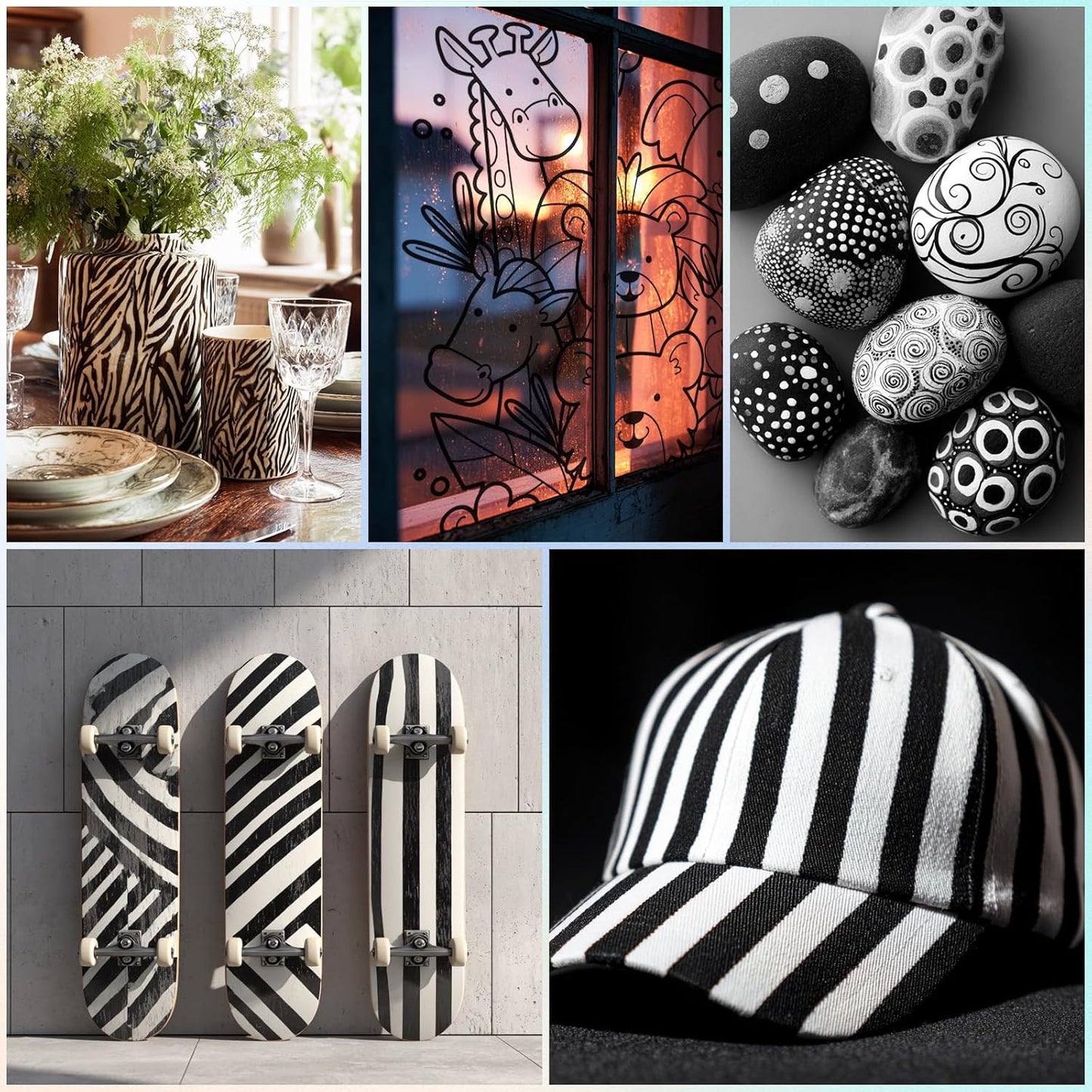 FansArriche Acrylic Paint Markers, 15mm Jumbo Felt Tip, 3 Black Waterproof and Permanent Paint Pens for Tagging, Signs, Calligraphy, and Outdoor Paintings