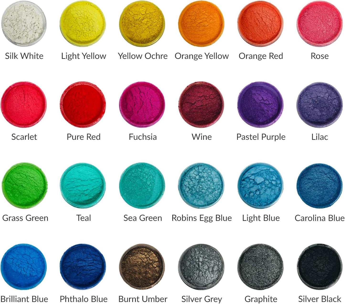 Pigment Powder for Epoxy Resin, 24 Colors, Mica Powder for Candle Dye, Bath Bomb Coloring, Soap Making, Resin Pigment, Metallic Pearl Soap Dye for Candle Making