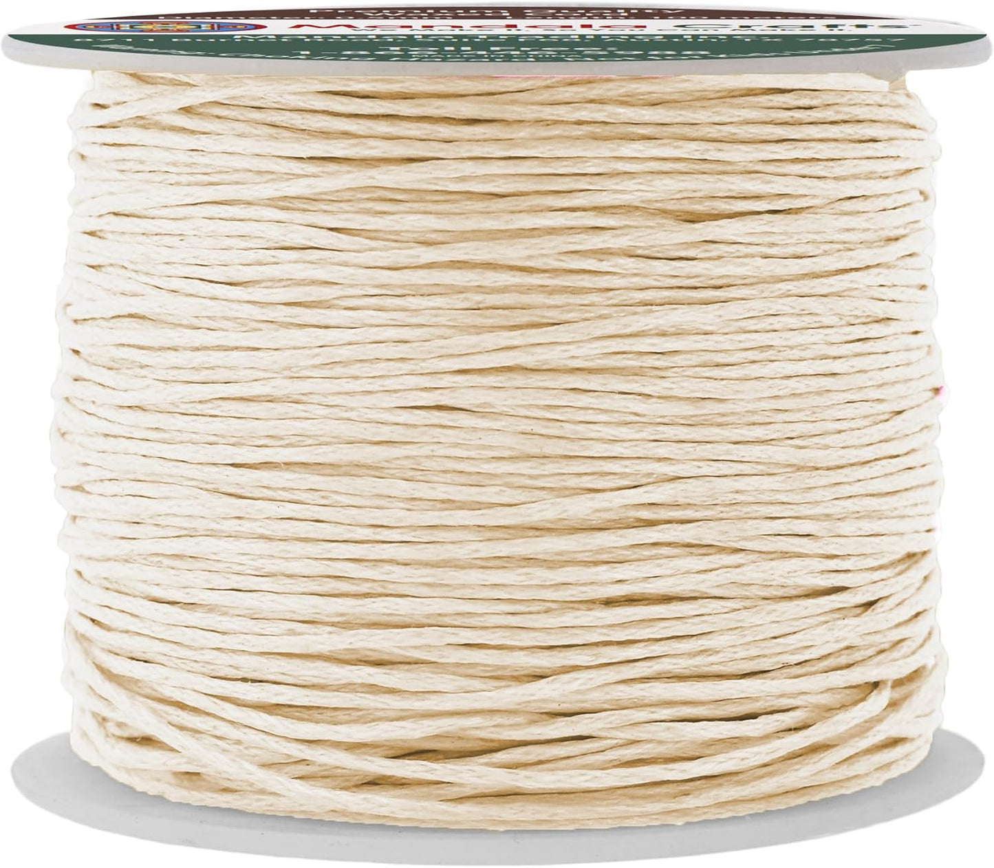 Mandala Crafts 0.5mm 109 Yards Cream Cotton Waxed Cord for Jewelry Making Bracelet Cord Waxed String - Beading String Thread Jewelry Cords for Necklaces String