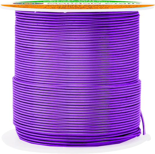 Mandala Crafts 22 Gauge Anodized Aluminum Craft Wire for Jewelry Making - 100 FT Colored Flexible Purple Wire - Bendable for Bonsai Armature Crafting Sculpting