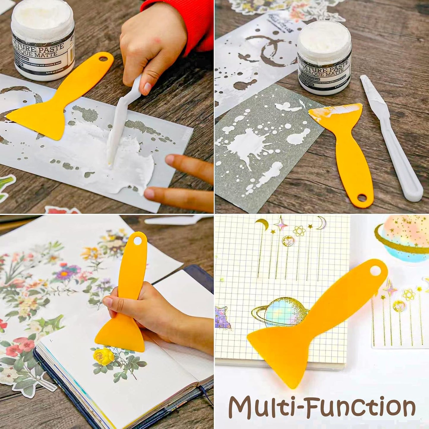 10pcs Plastic Spatula Paint Scrapers, Flexible Resin Scraper Putty Knife Air Bubble Remover Sticker Installation Tool for 3D Printing Resin Removal Spackling Patching Decal