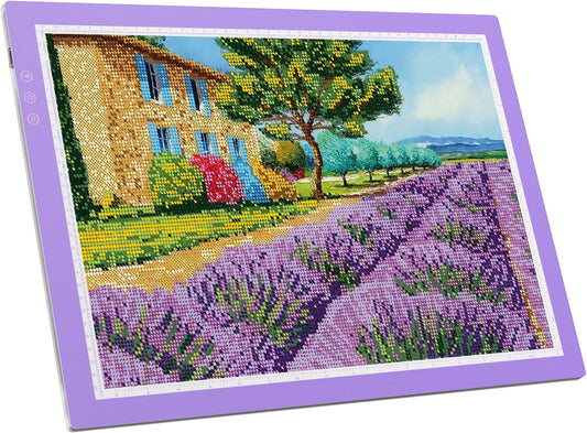 ZEXALIGHT A3 Light Box for Tracing, Light Pad for Diamond Painting with 8 Levels/Stepless Dimming Brightness and 3 Color Modes, Ultra-Thin Copy Board Light Table for Artists Tracing Drawing (Purple)