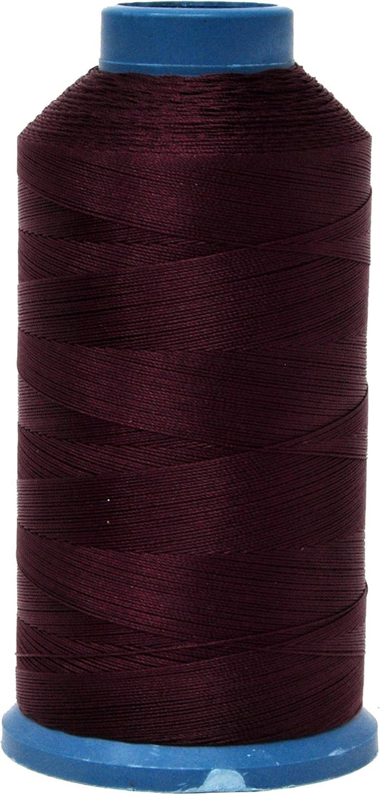 Mandala Crafts Bonded Nylon Thread Burgundy Heavy Duty Sewing Threads - 1500 YDs Size 69 210D T70 Tex 70 Thread for Leather Jeans Weaving Outdoor Marine Upholstery Threads