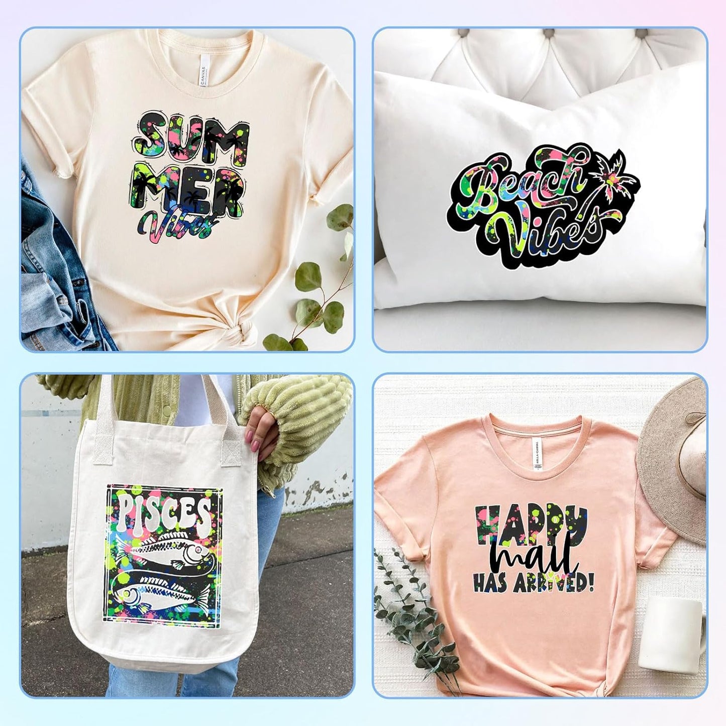 Tintnut Splash Heat Transfer Vinyl Roll - 12 Inch x 5ft Blue Watercolor Ink Patterned HTV Splatter Iron On Vinyl DIY T-Shirts Hats Clothes Canvas Bags for Cricut or Silhouette Cameo